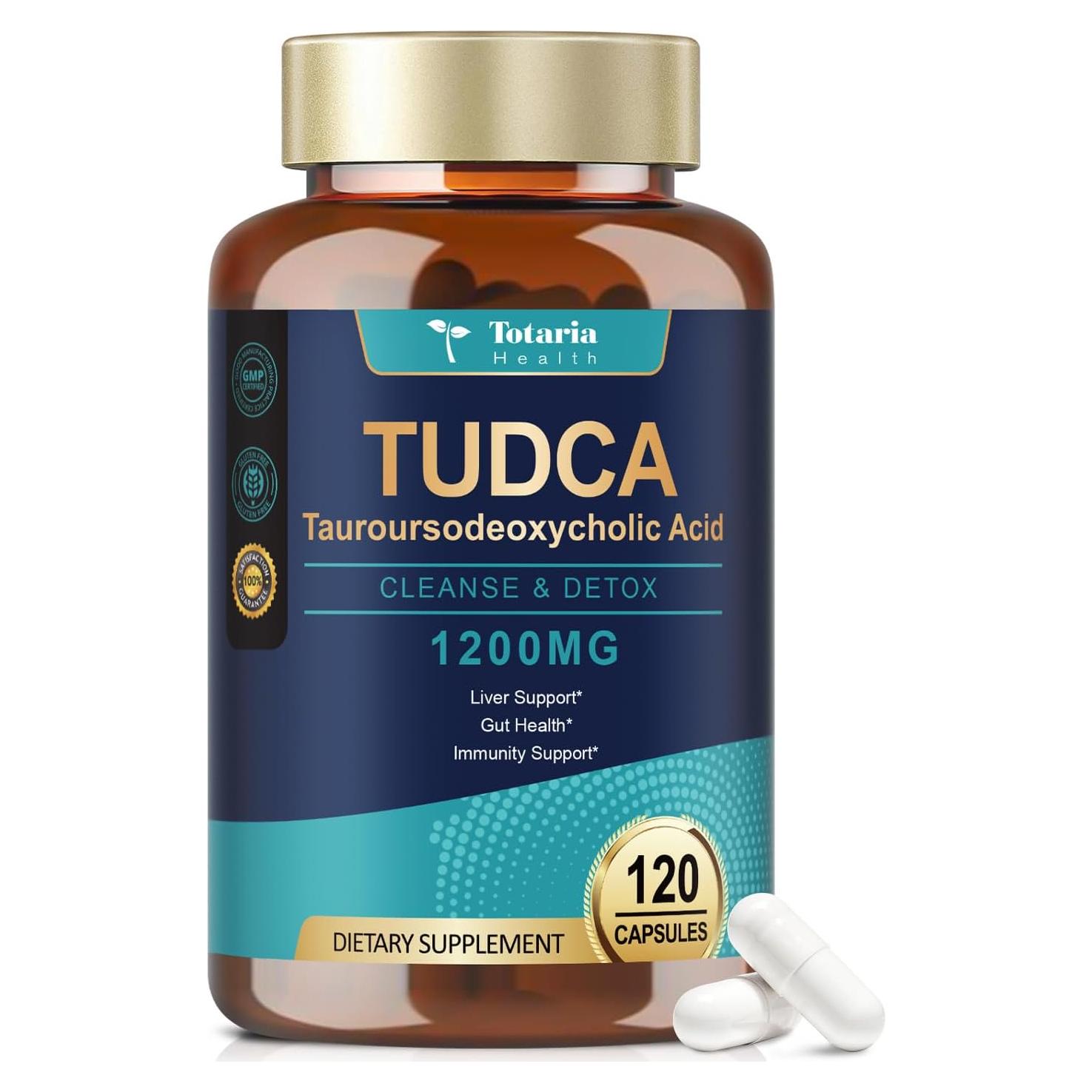 Suplemento Hepático TUDCA 1200mg Totaria 120 Cápsulas Vegano