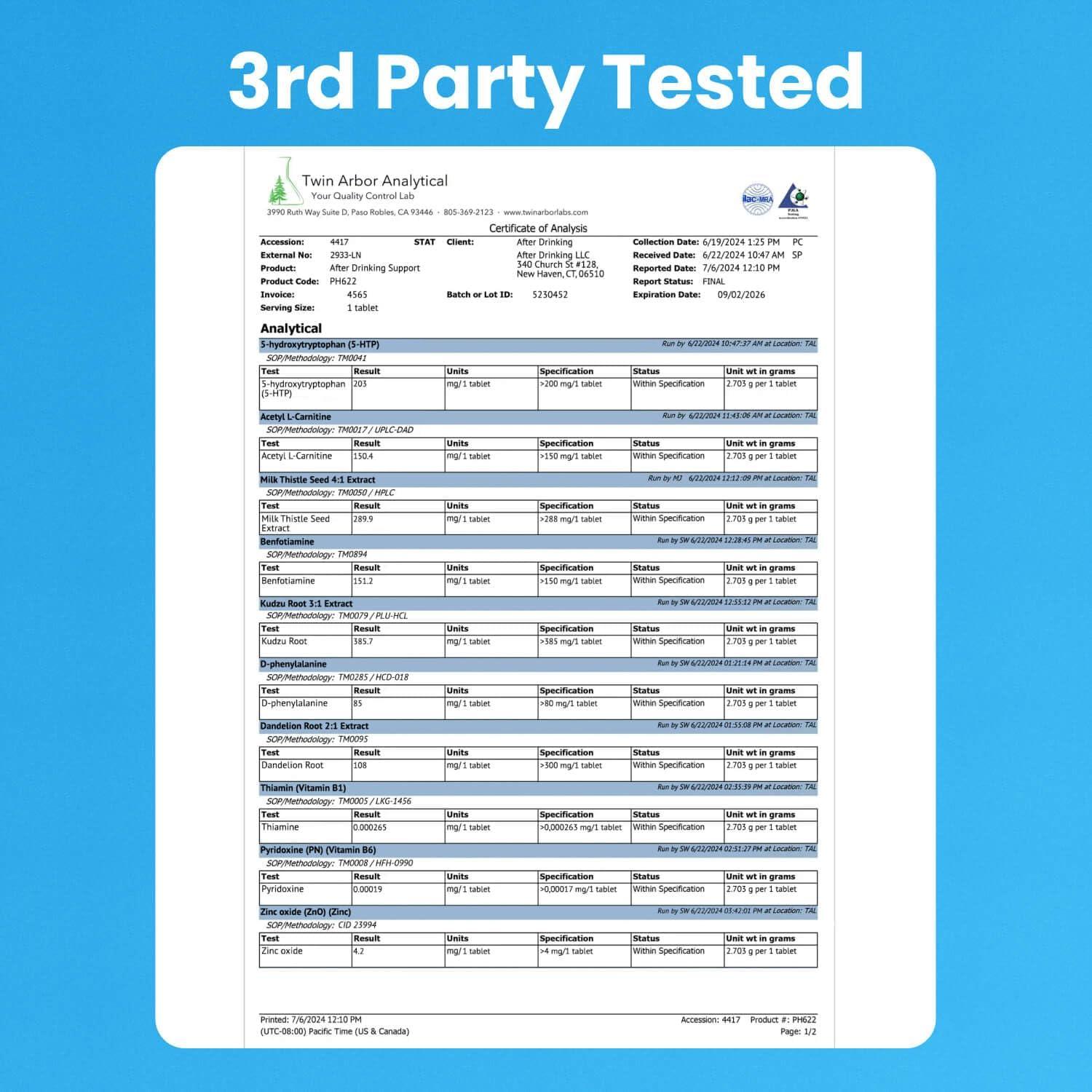 Suplemento Anti Deseo de Alcohol NoMoreDrinks - 10 Pastillas