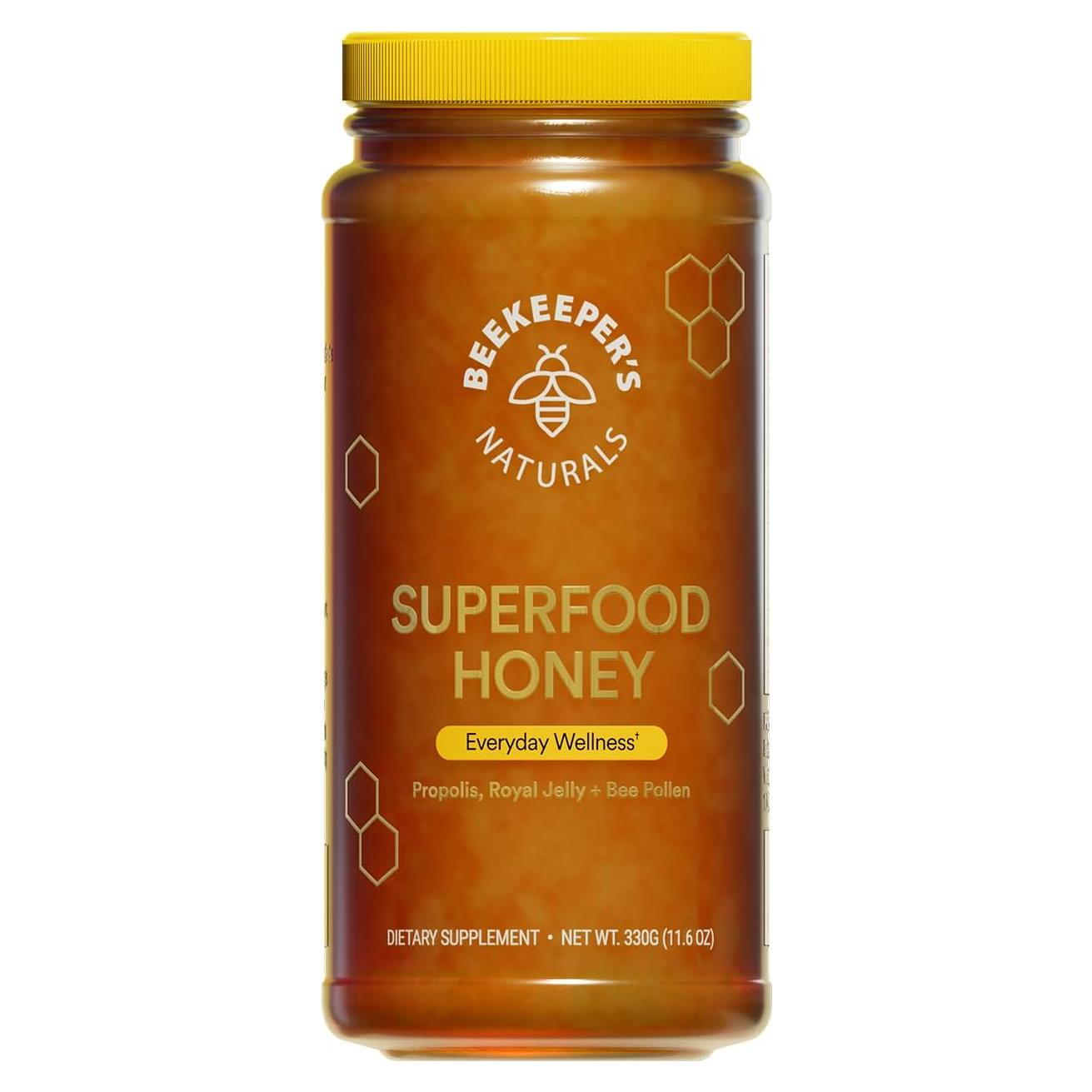Miel Superfood Beekeeper's Naturals 329g - Jalea Real, Polen, Propóleos
