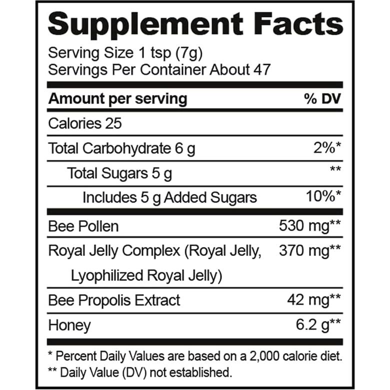 Miel Superfood Beekeeper's Naturals 329g - Jalea Real, Polen, Propóleos