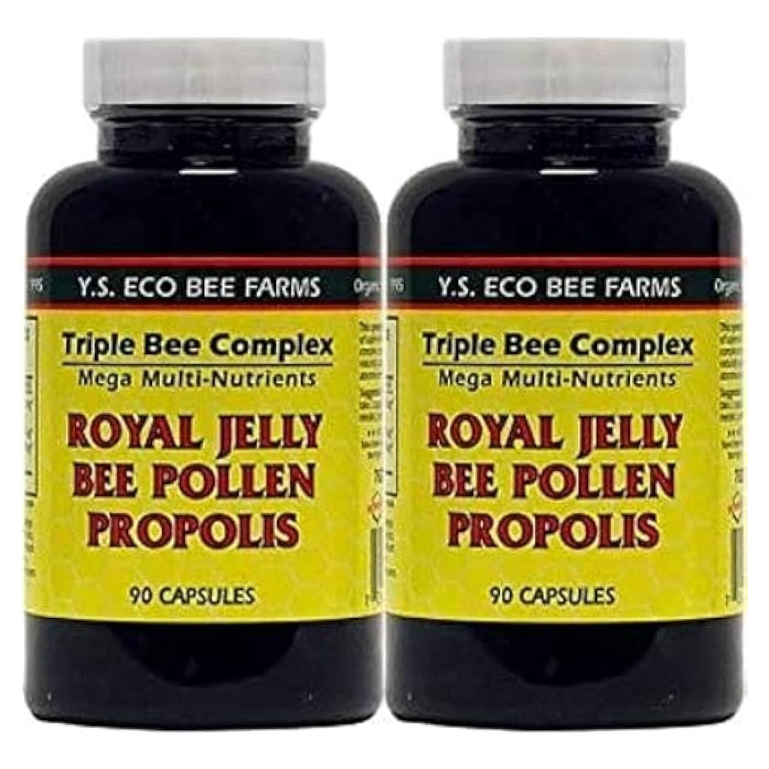 YS Organics Complejo Triple de Abeja - 180 Cápsulas - 2 Paquetes