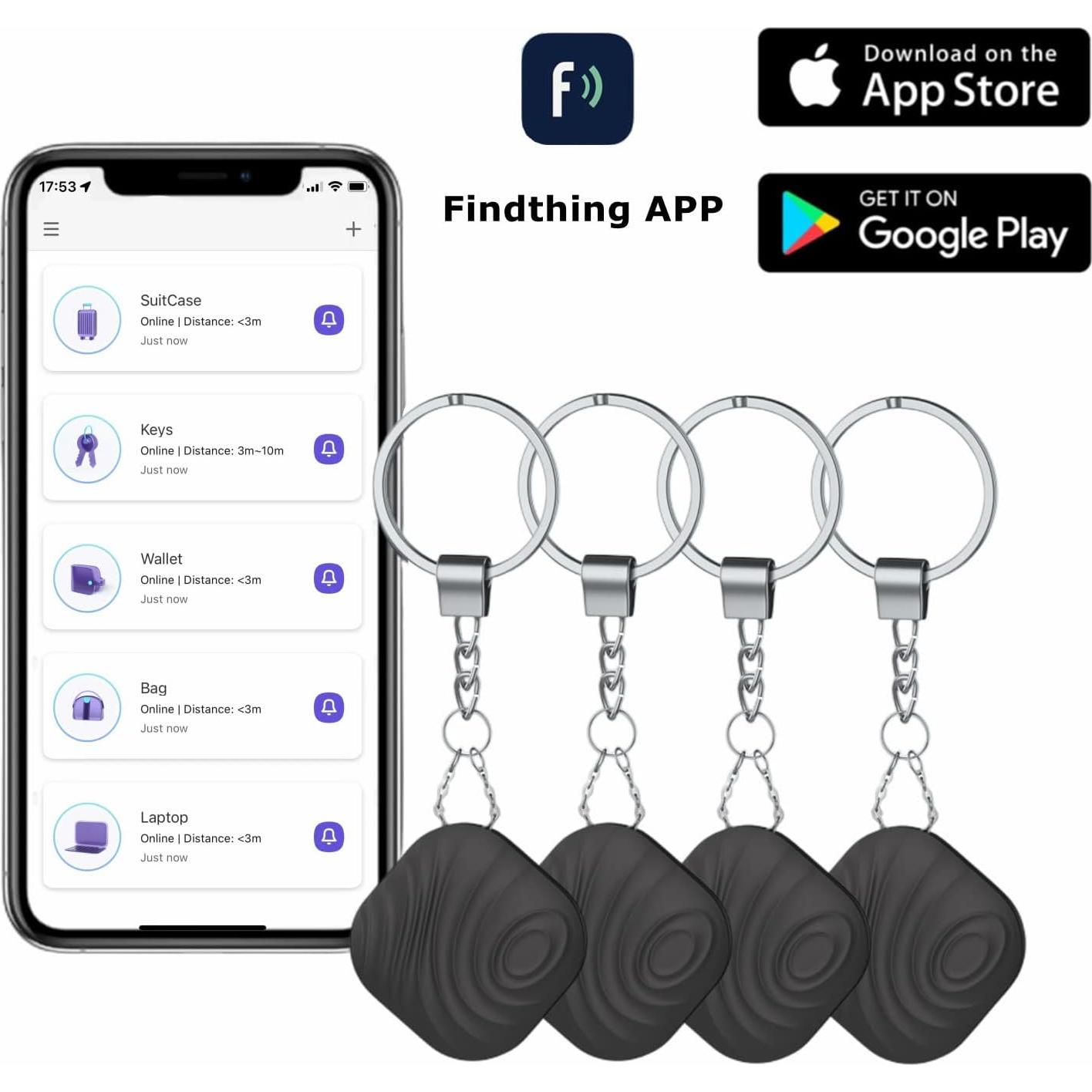Localizador de Llaves Nutale Findthing - Bluetooth 4-Pack