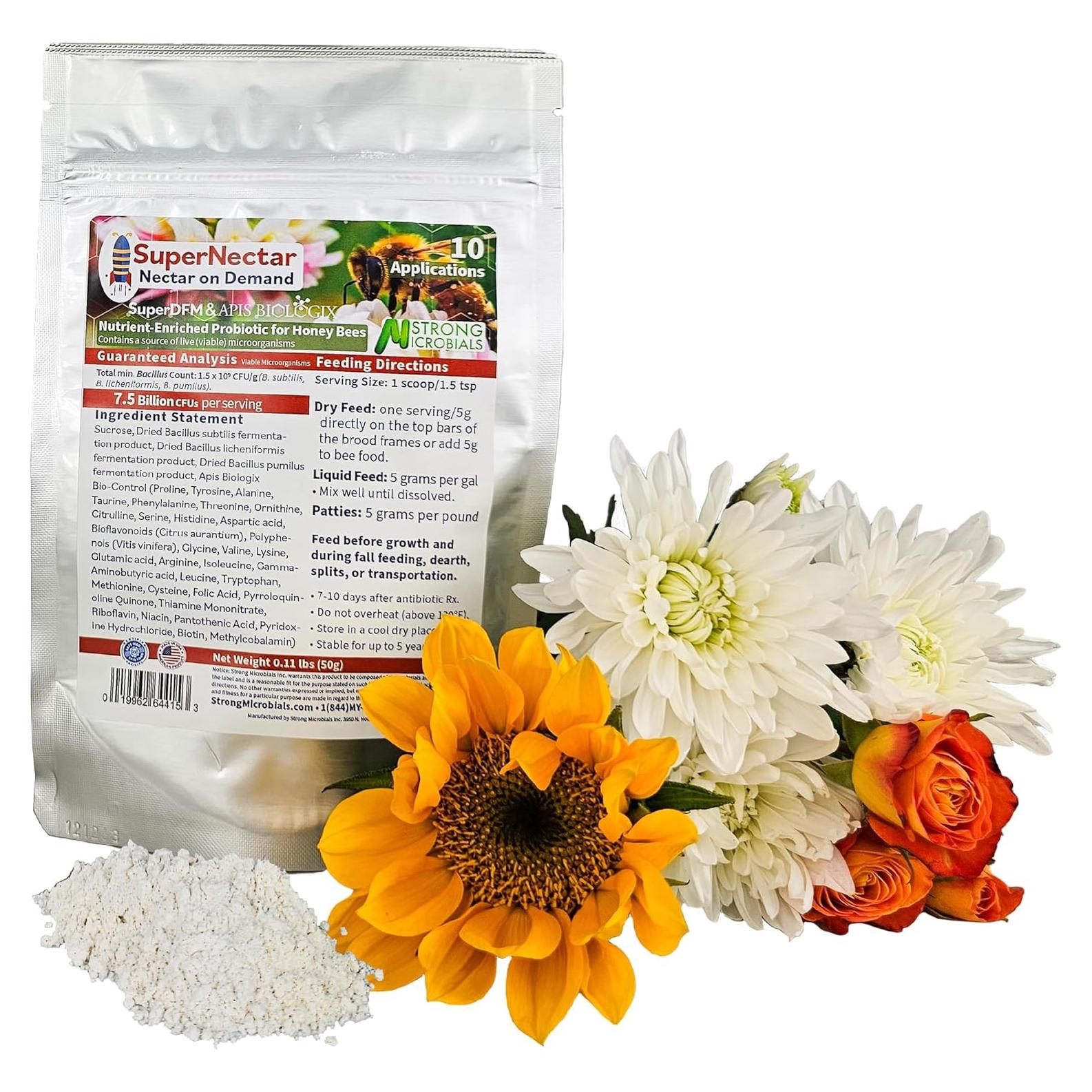 Suplemento Nutricional para Abejas SuperNectar 50g Probioticos