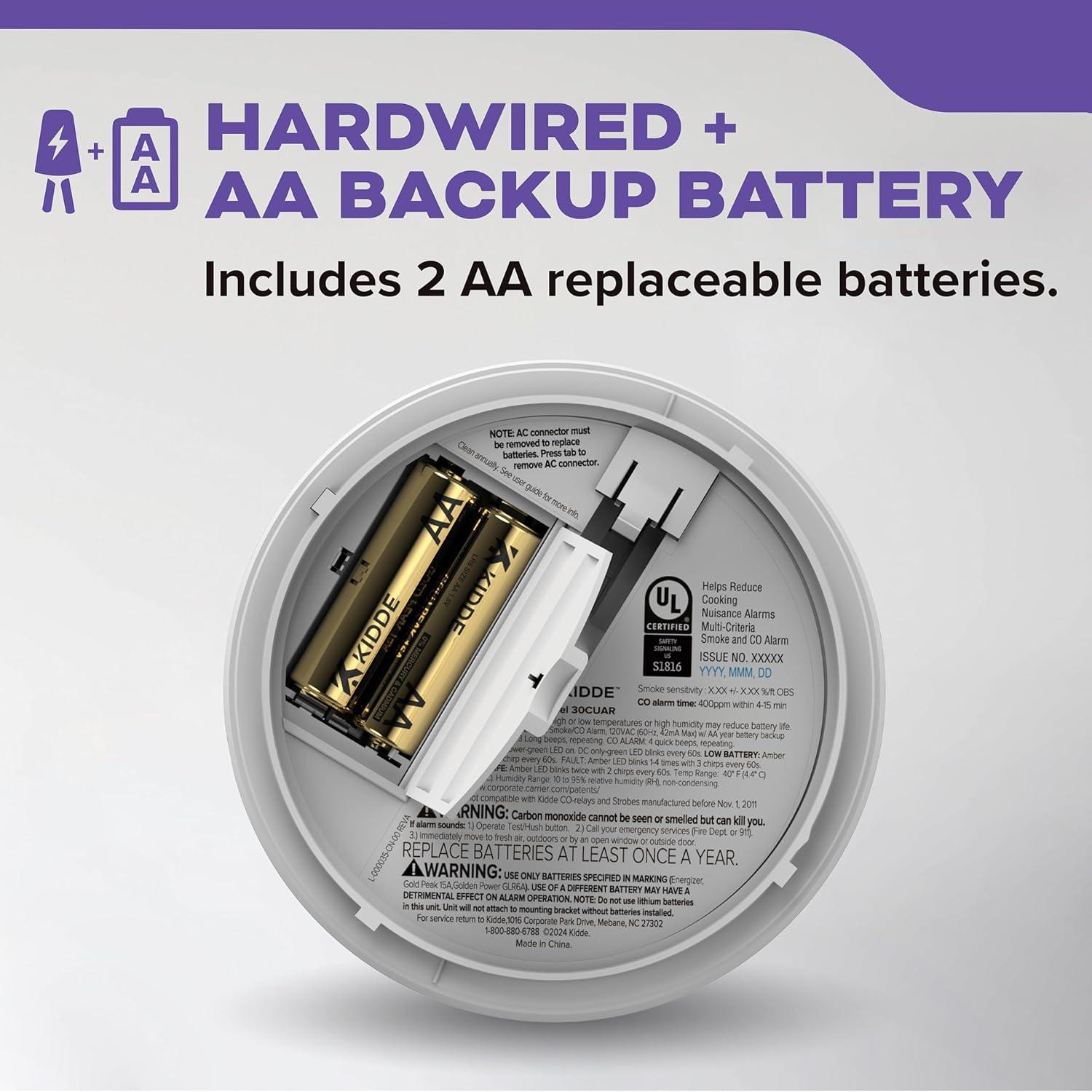 Detector de Humo y Monóxido Kidde 30CUAR, 2 en 1, Blanco