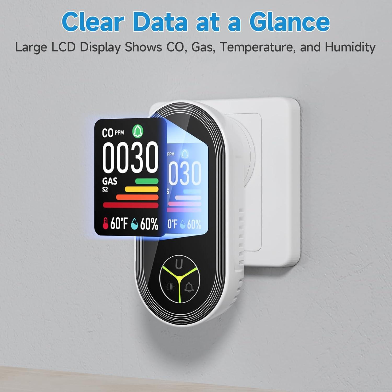 Detector de Monóxido de Carbono Seektain PTH-24E 4 en 1