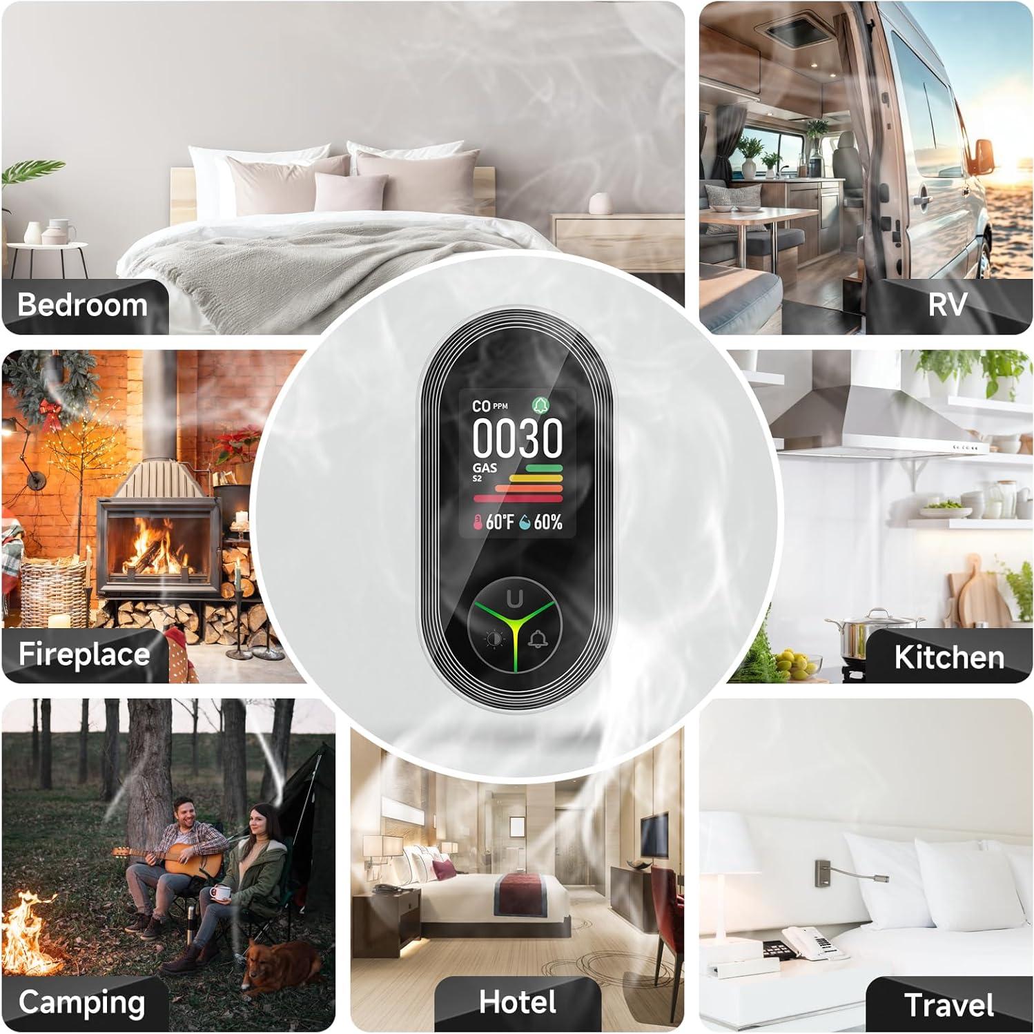 Detector de Monóxido de Carbono Seektain PTH-24E 4 en 1