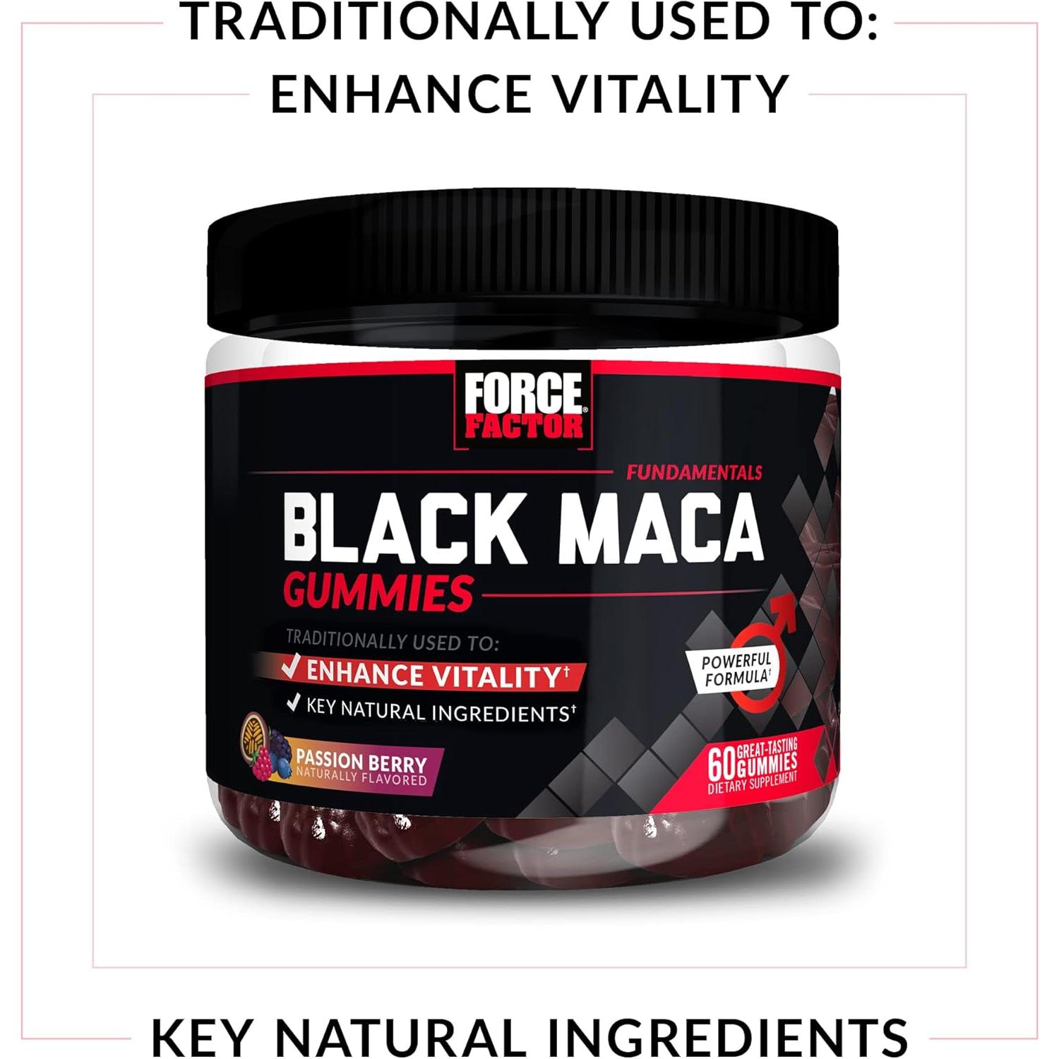 Gomitas de Maca Negra Force Factor 120 unidades - Vitalidad Masculina