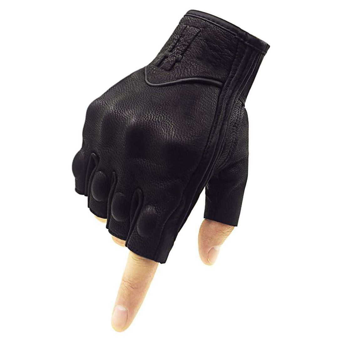 Guantes de Motocicleta Harssidanzar GM037 Cuero Negro