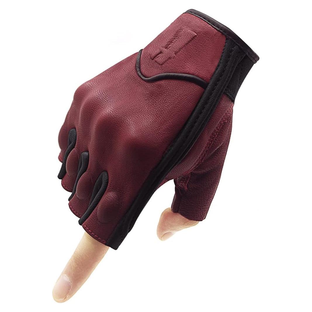 Guantes de Motocicleta Harssidanzar GM037 de Cuero Negro