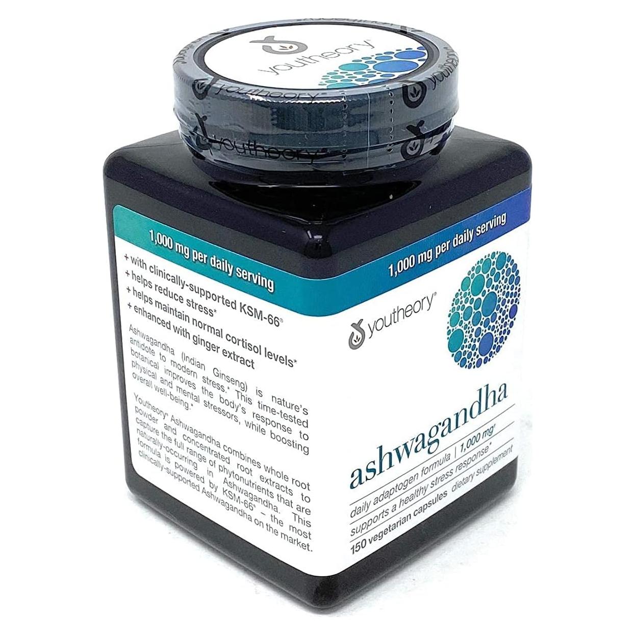 Suplemento Vegetariano Ashwagandha KSM-66 150 Cápsulas 1000mg