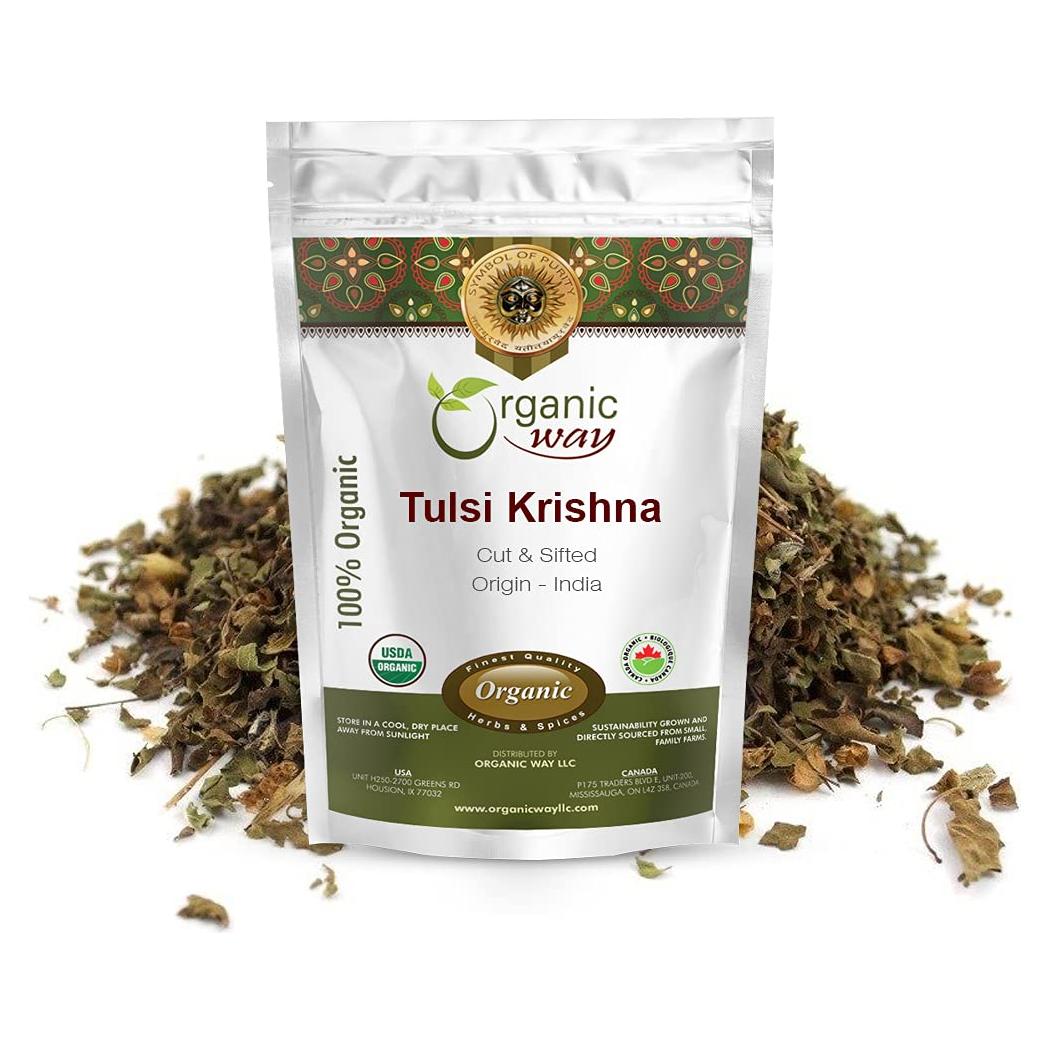Tulsi Cortada y Tamizada Orgánica Forma - 454 g - Albahaca Sagrada