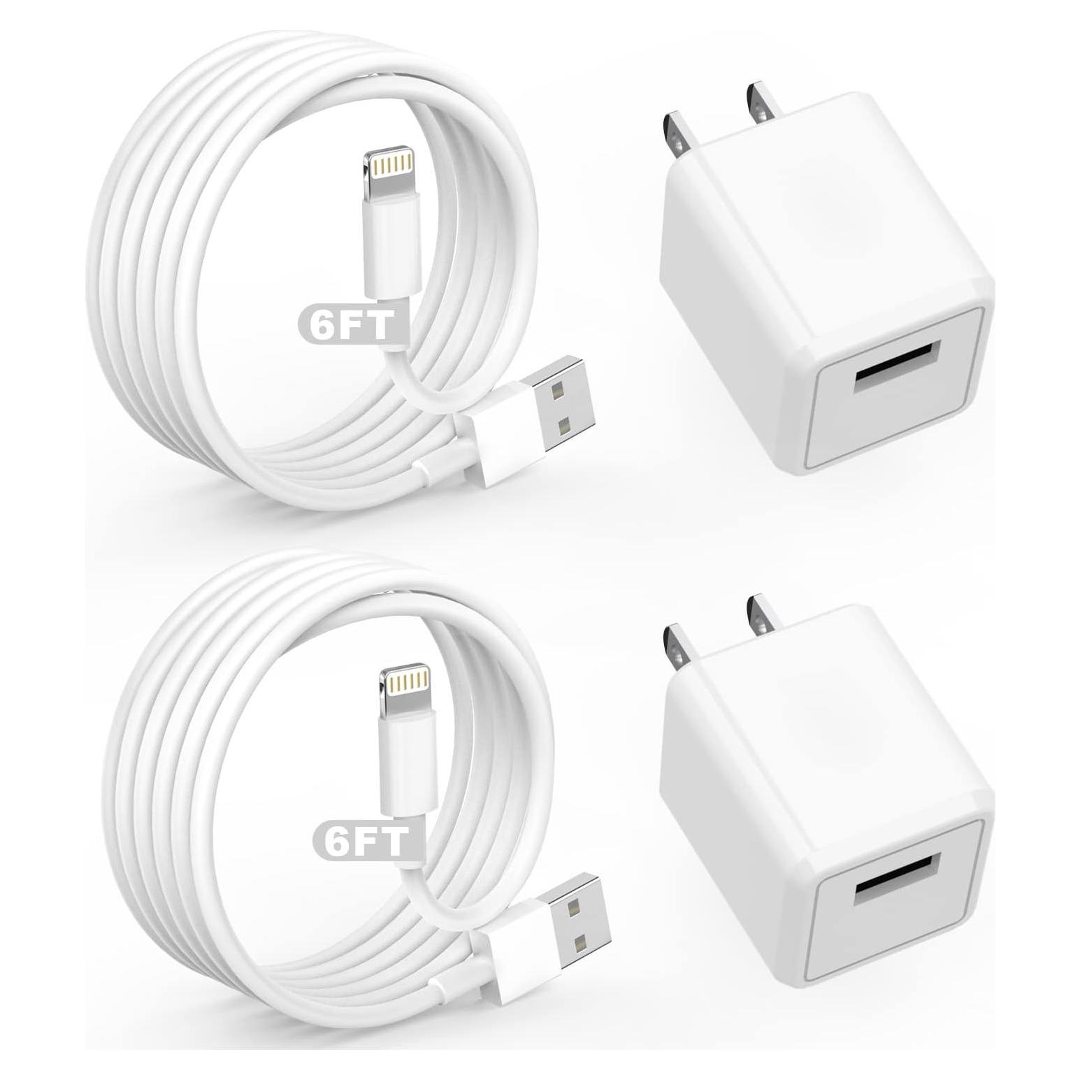 Cargador Rápido iPhone DelTucci 2 Pack con Cable 6FT