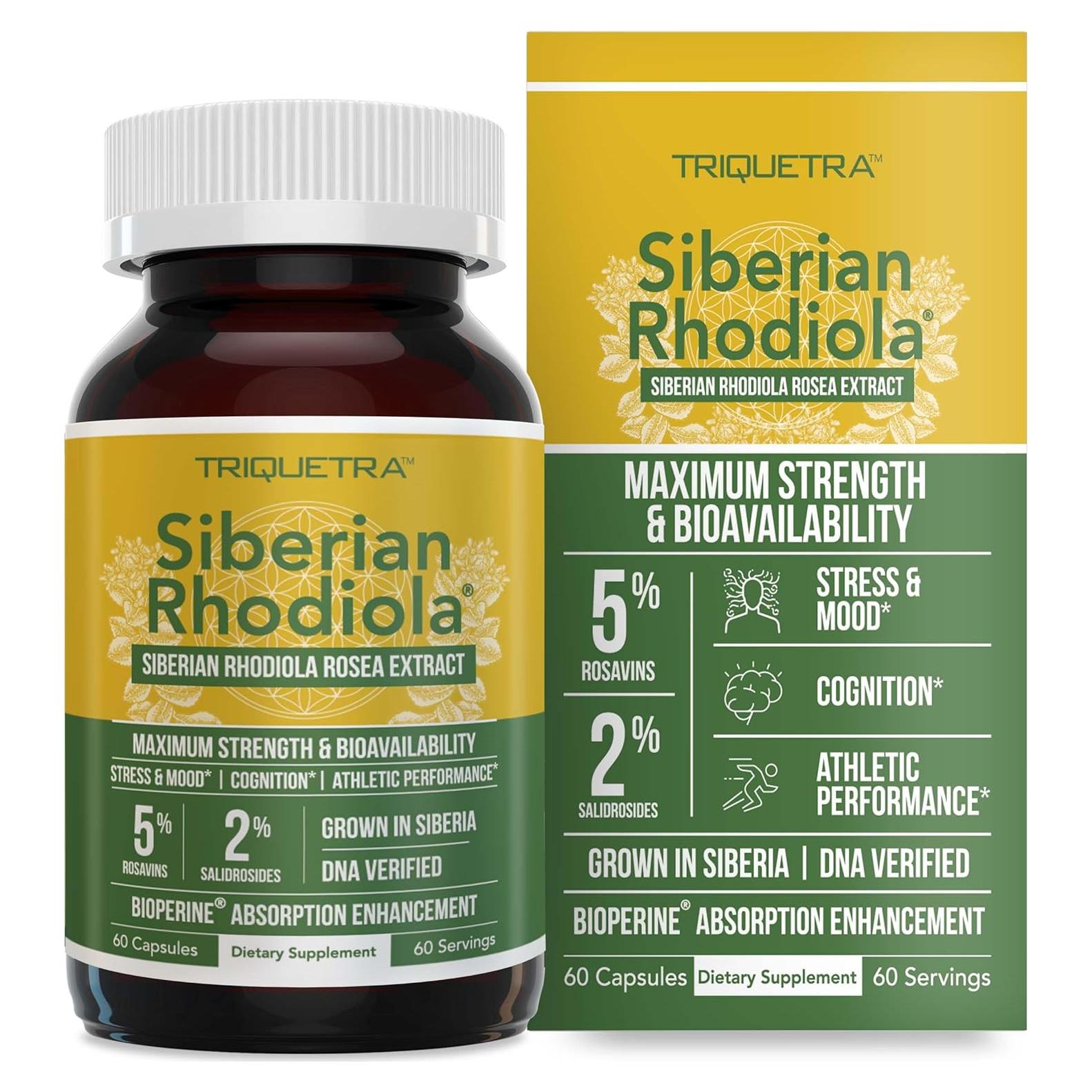 Max Strength Rhodiola Rosea 60 cápsulas - 5% Rosavins, 2% Salidroside