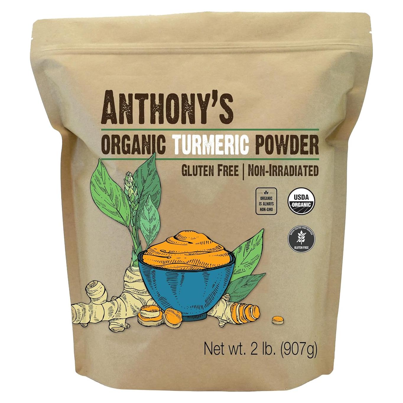 Polvo de Cúrcuma Orgánica Anthony's 0.91 kg Sin Gluten