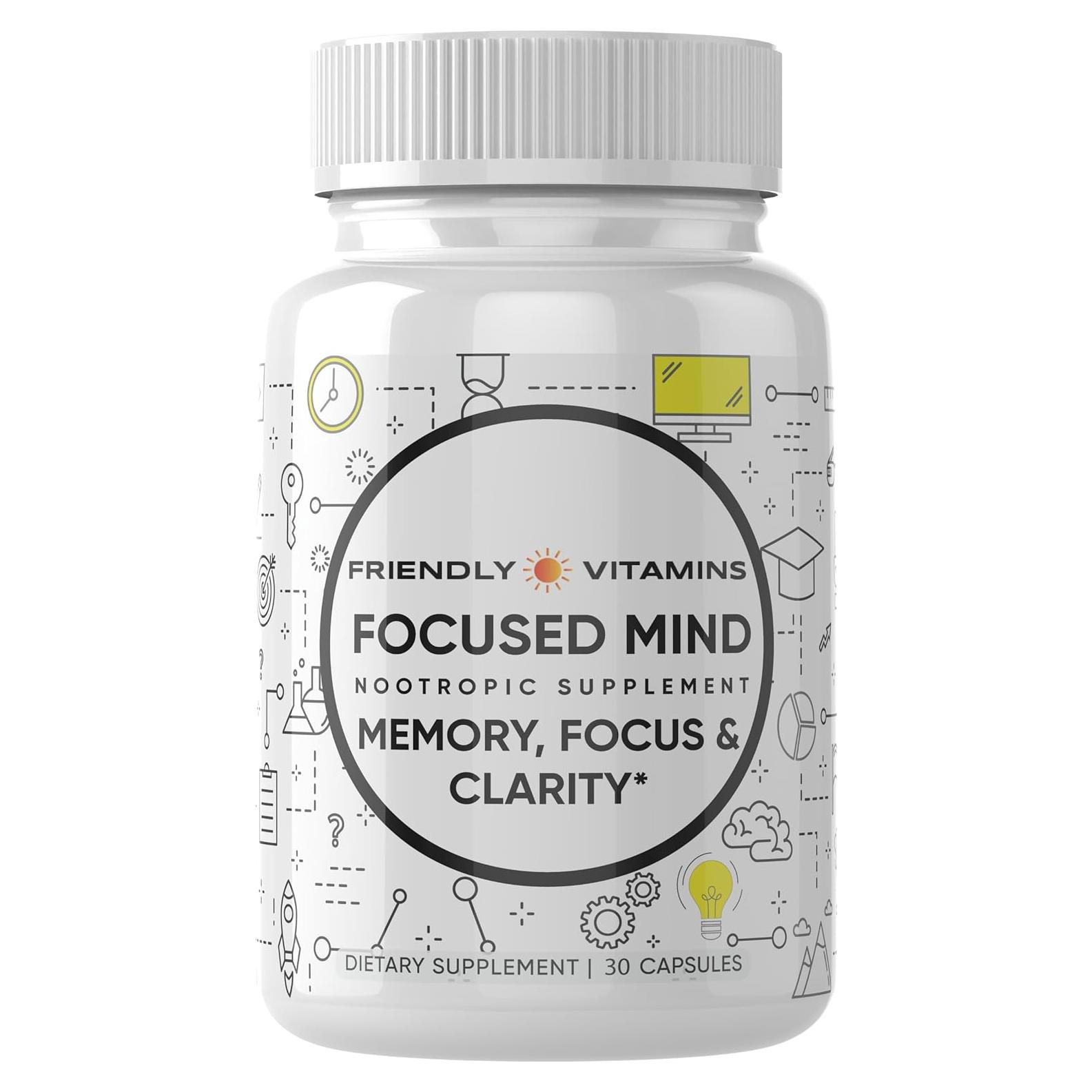 Suplemento Mente Enfocada - Nootrópico para Memoria y Concentración - 30 Cápsulas