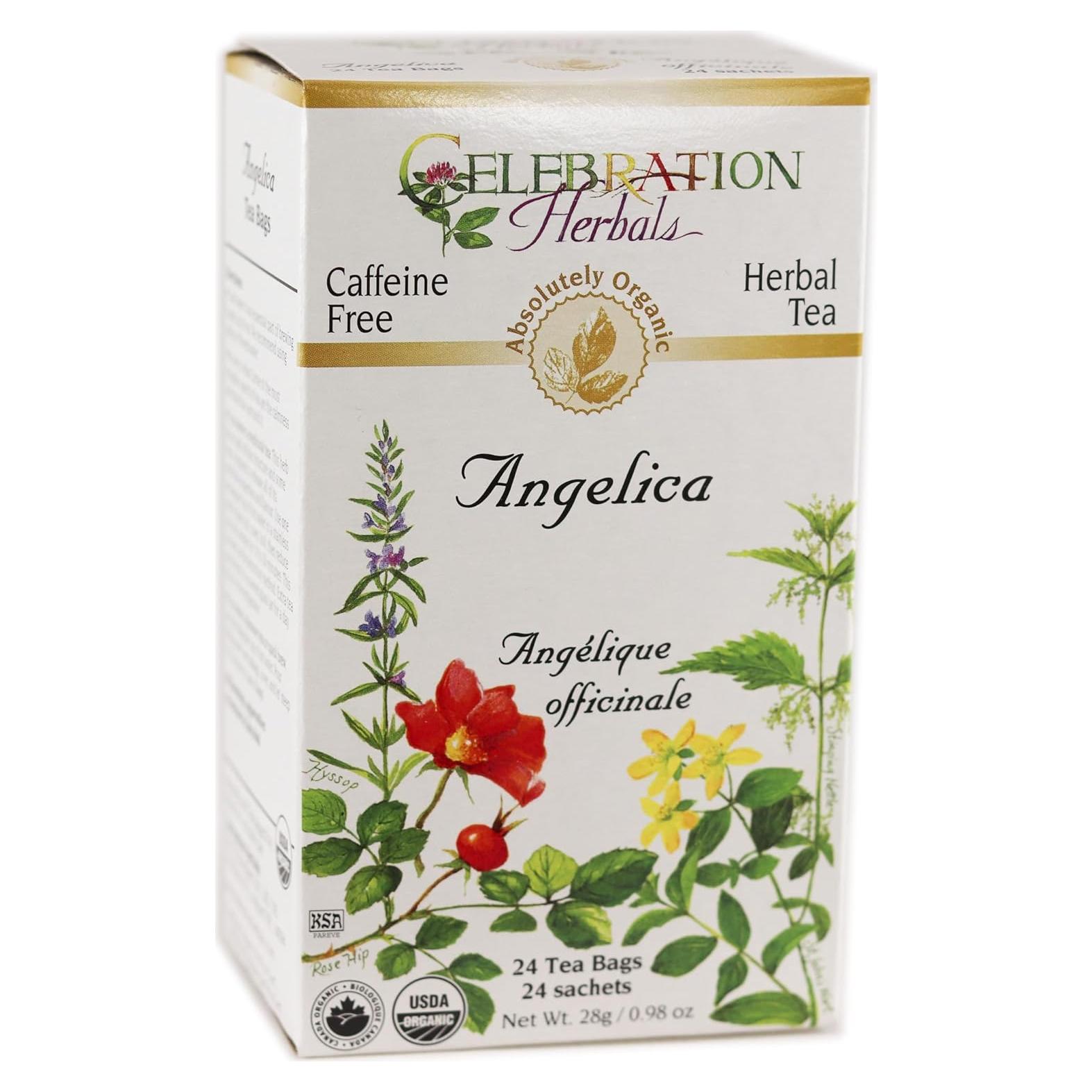 Raíz de Angélica Orgánica Celebration Herbals 24 Bolsas 0.01kg