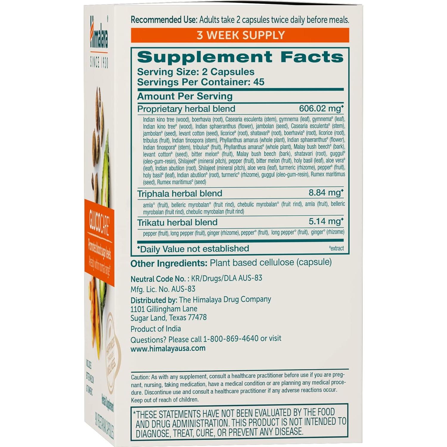 Himalaya GlucoCare 90 Cápsulas - Soporte Herbal Glucosa