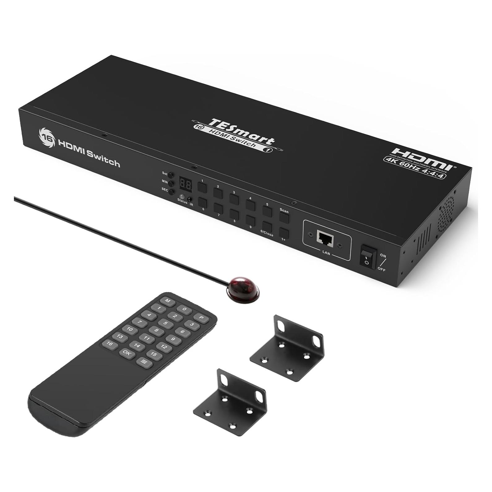 Interruptor HDMI 16x1 TESmart 4K 60Hz Control Remoto
