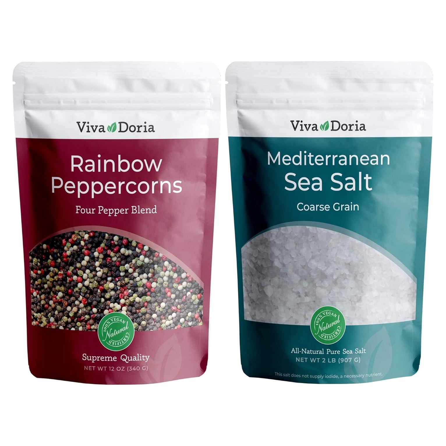 Set de Sal Marina Gruesa 907 g y Mezcla de Pimienta 340 g Viva Doria