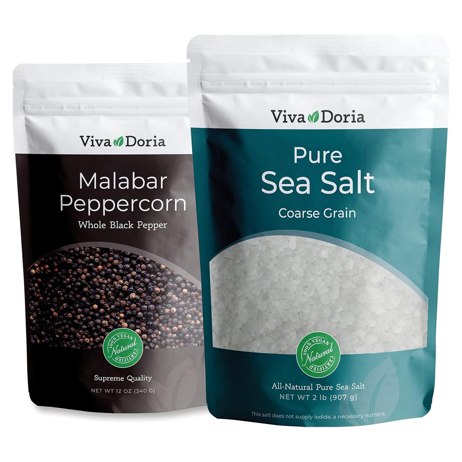 Set de Pimienta Negra Malabar 340 g y Sal Marina Pura 907 g