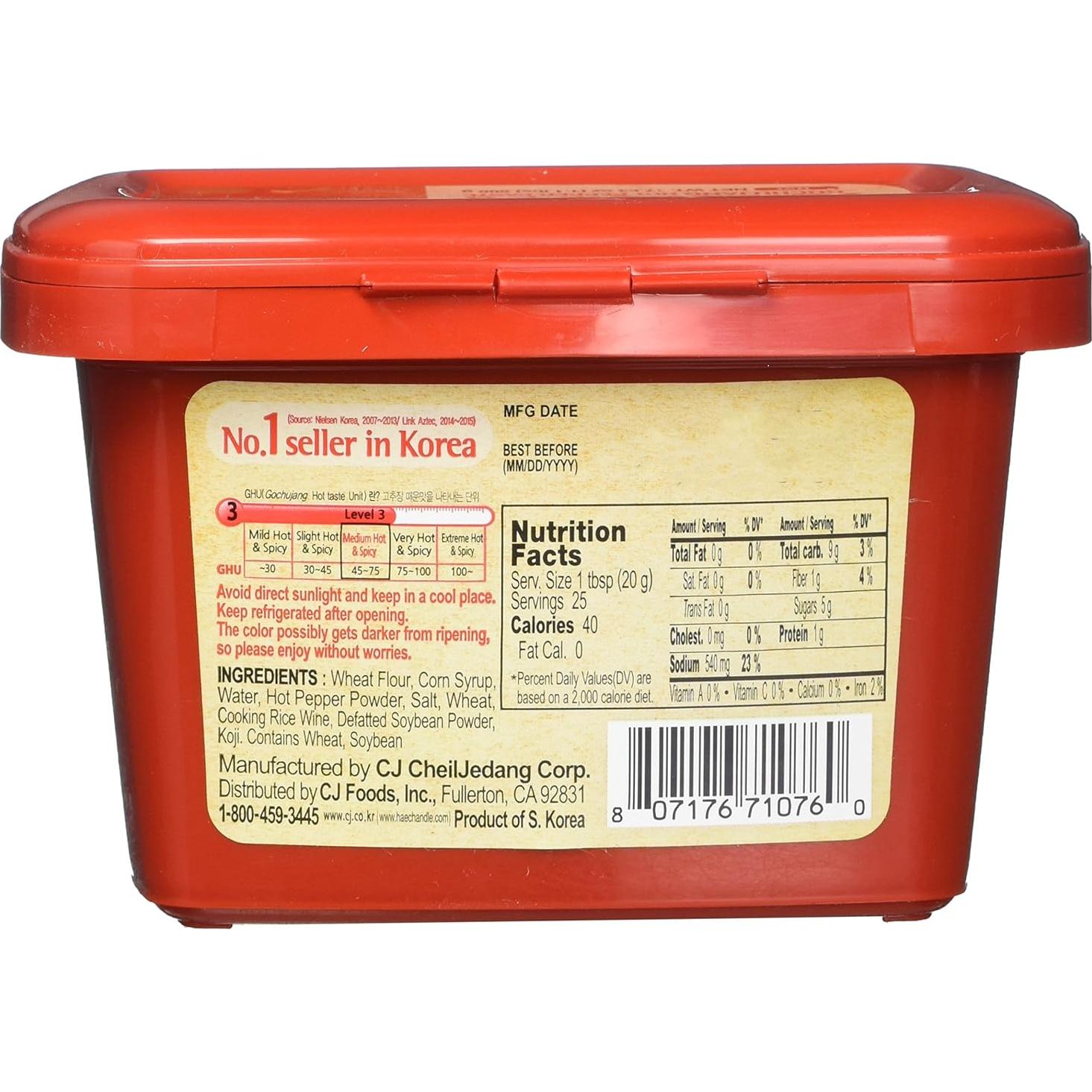 Pasta Gochujang CJ Haechandle 500g - Picante y Dulce Coreana