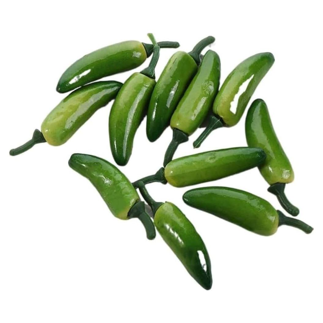 Pimientos Verdes Artificiales Zenarao - 10 Pcs Decoración Realista