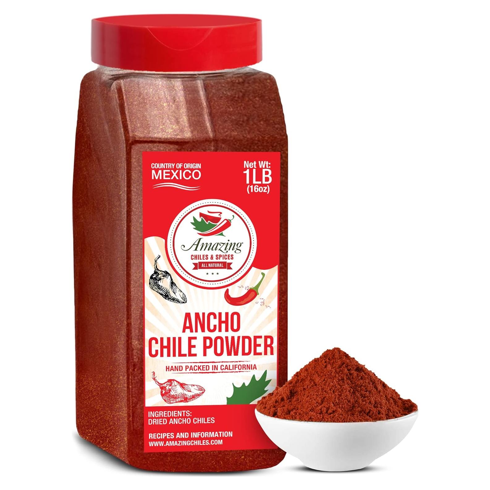 Pólvora de Chile Ancho Molido 453g - Amazing Chiles & Spices