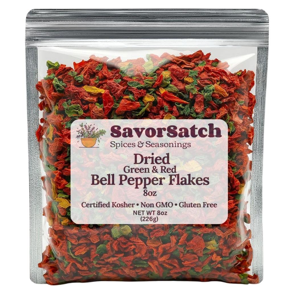 Copos de Pimiento Rojo y Verde Secos SavorSatch 227g - Kosher
