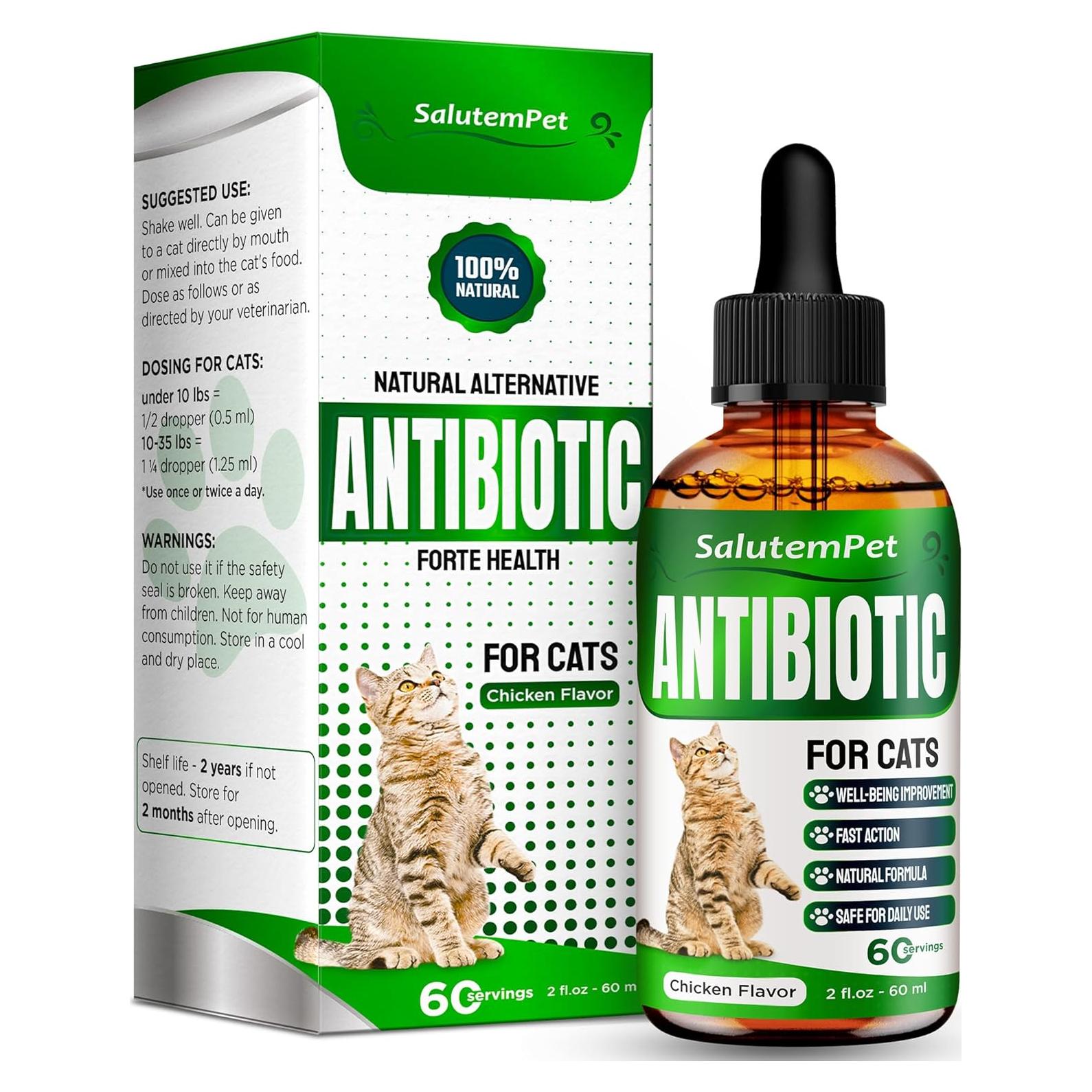 Antibiótico Natural para Gatos SalutemPet 60 ml - Infecciones y Alergias