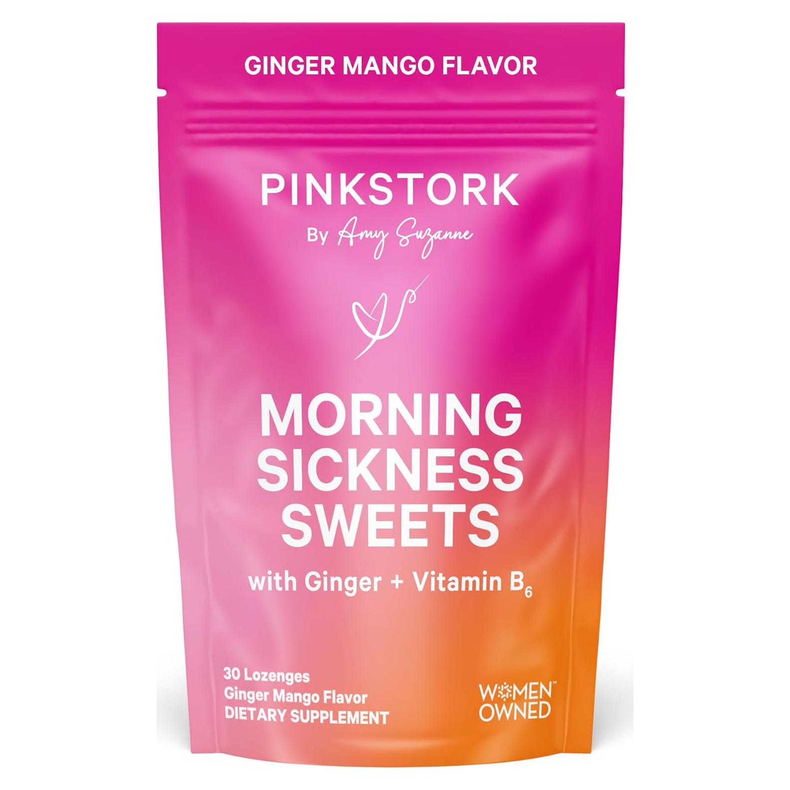 Dulces para Náuseas Matutinas Pink Stork - Mango y Jengibre - 30 Caramelos