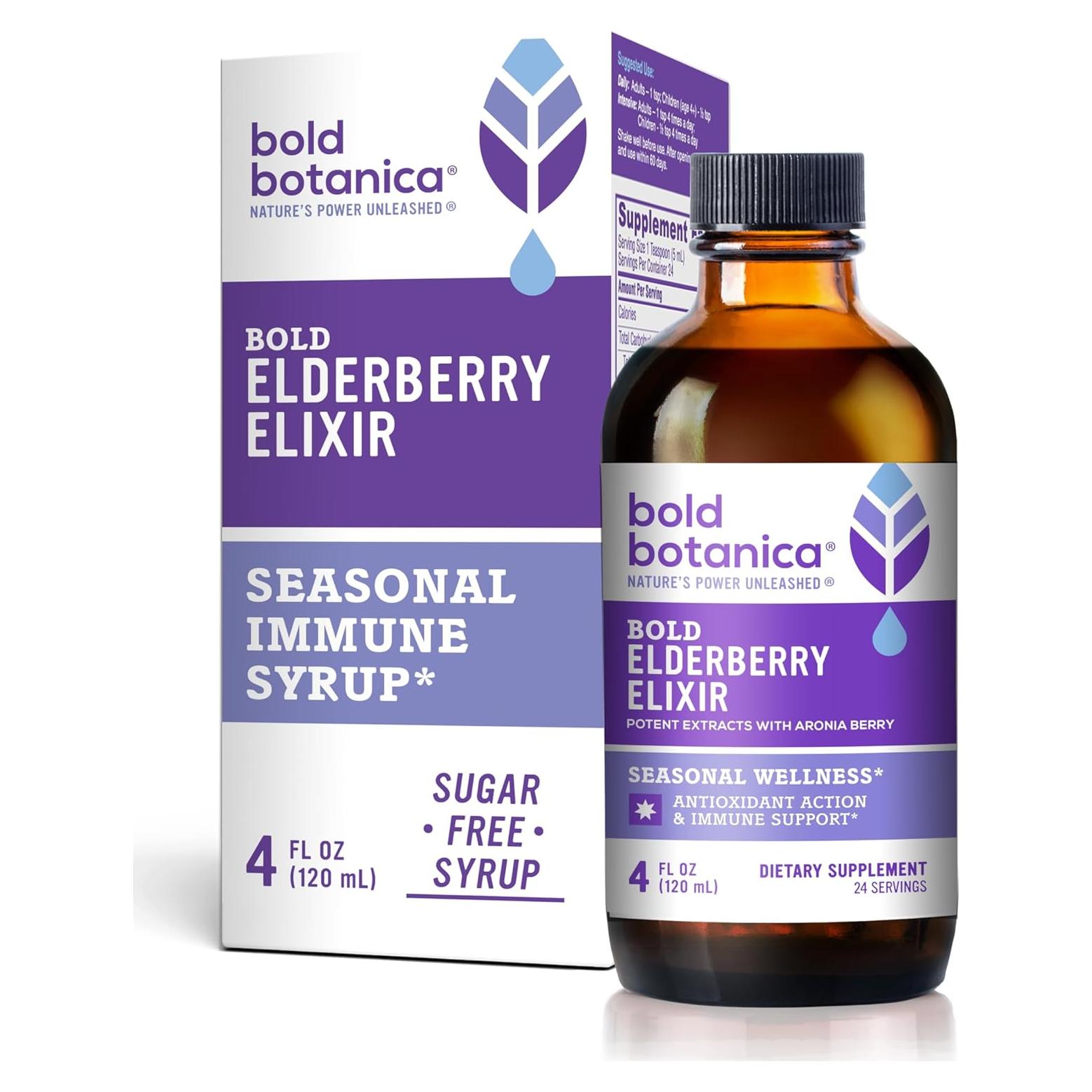 Elixir de Saúco Bold Botanica 118 ml - Sin Azúcar - Inmunológico