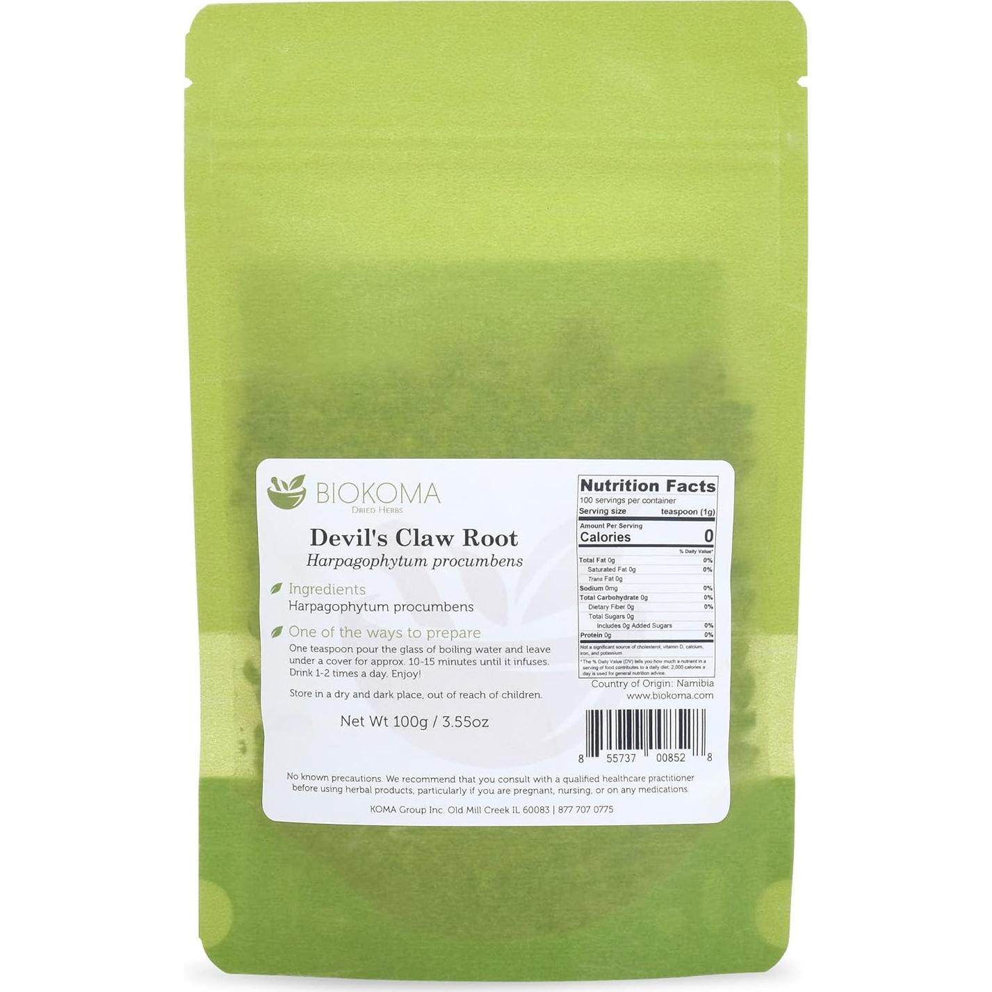 Raíz de Garra del Diablo Biokoma 100g - Té Herbal Natural