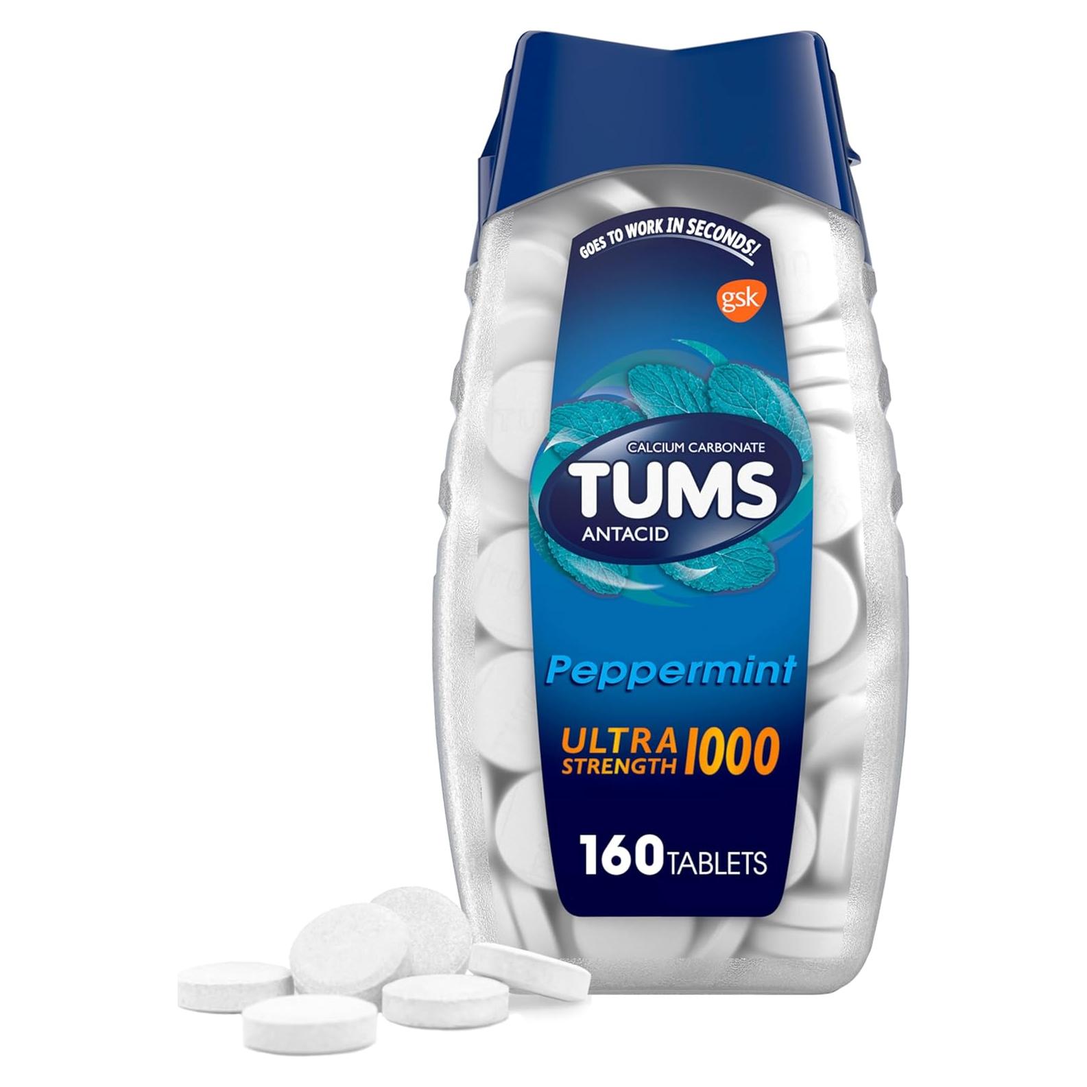 TUMS Ultra Fuerza 160 Tabletas Masticables Antiácidas Menta