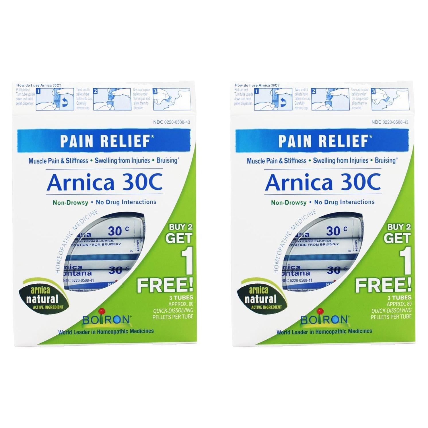Boiron Arnica 30C Gránulos - Paquete de 2 Tubos