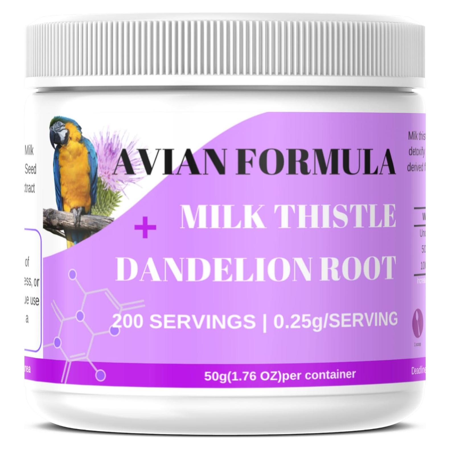 Suplemento Hepático para Aves Deyl Cavier - Cardo Mariano y Diente de León, 200 Porciones