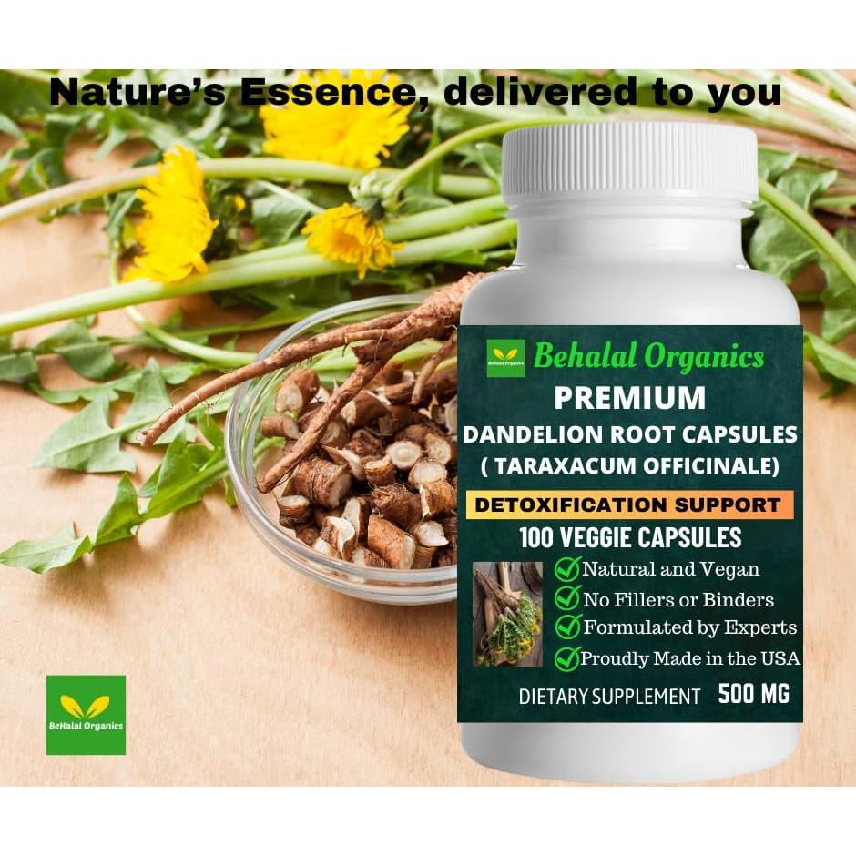 Cápsulas de Raíz de Diente de León Behalal 500mg Liberación Rápida