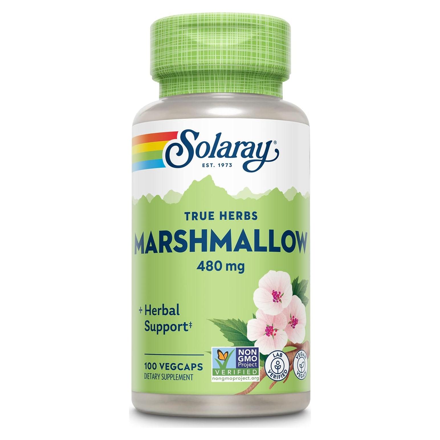 Cápsulas de Raíz de Malvavisco Solaray 480 mg - Veganas, No OGM