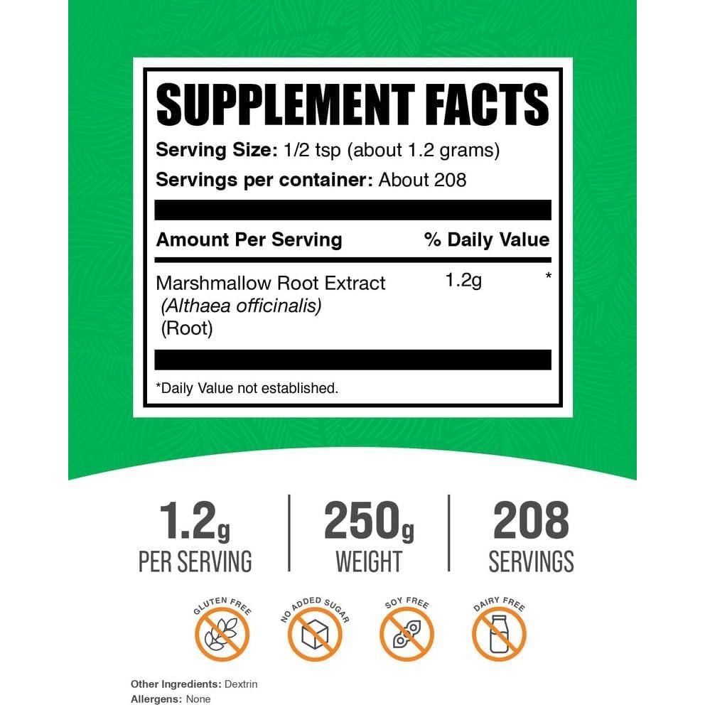 Polvo de Raíz de Malvavisco BulkSupplements 250g Suplemento Herbal