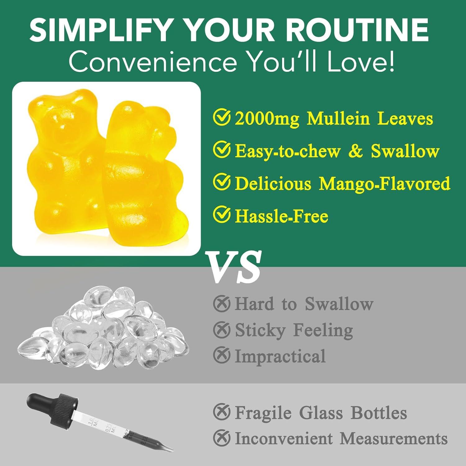 Gomitas de Mullein 2000mg - Soporte Respiratorio 60 Unidades