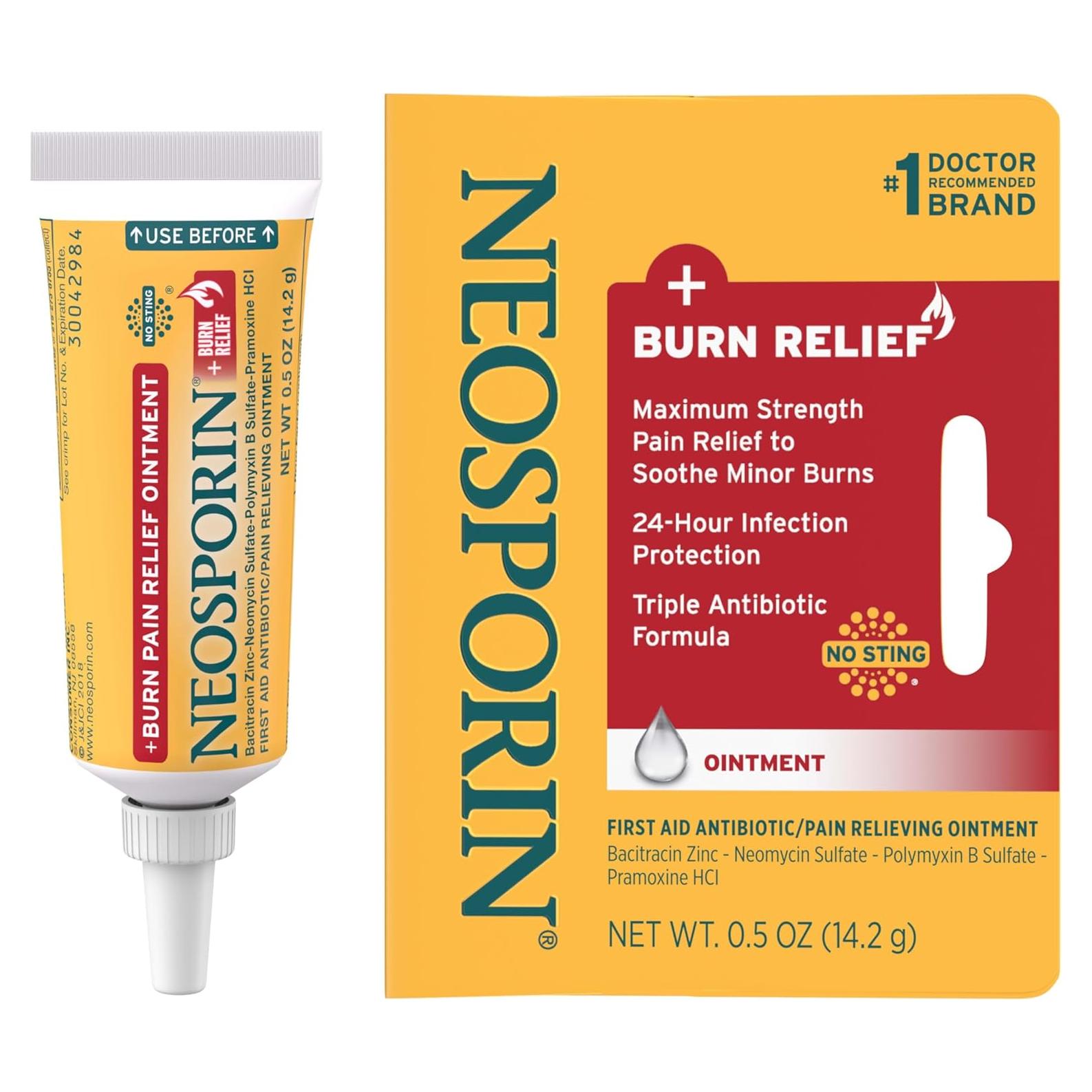 Neosporin Ungüento Alivio de Quemaduras 14.17 g - Doble Acción