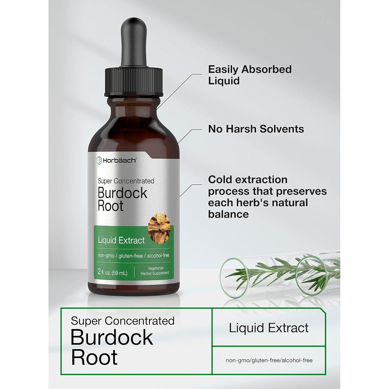 Tintura de Raíz de Bardana Horbäach 59 ml - Vegetariana, Sin Alcohol