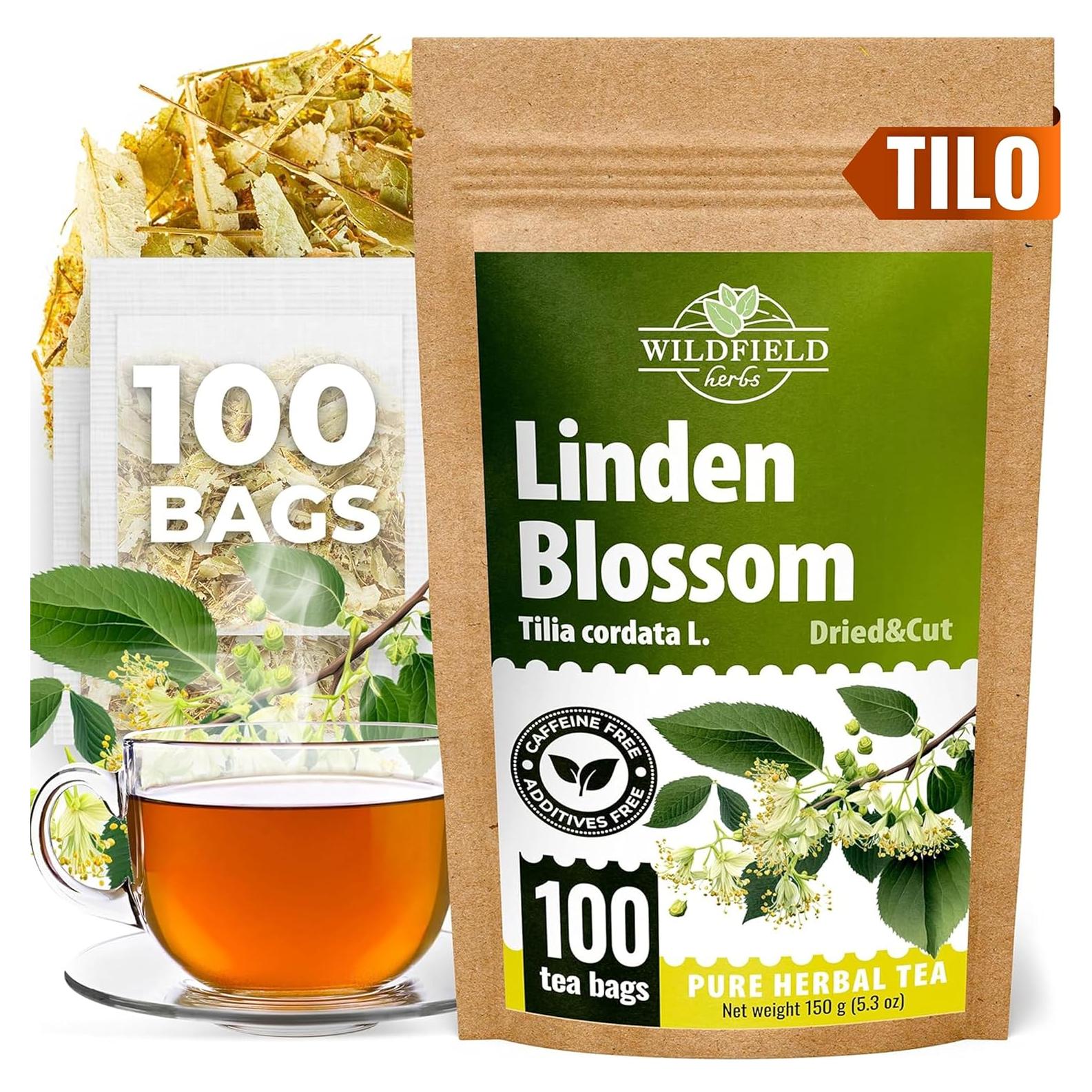 100 Bolsas de Té de Tilo Seco OVVA - 1.5g cada una