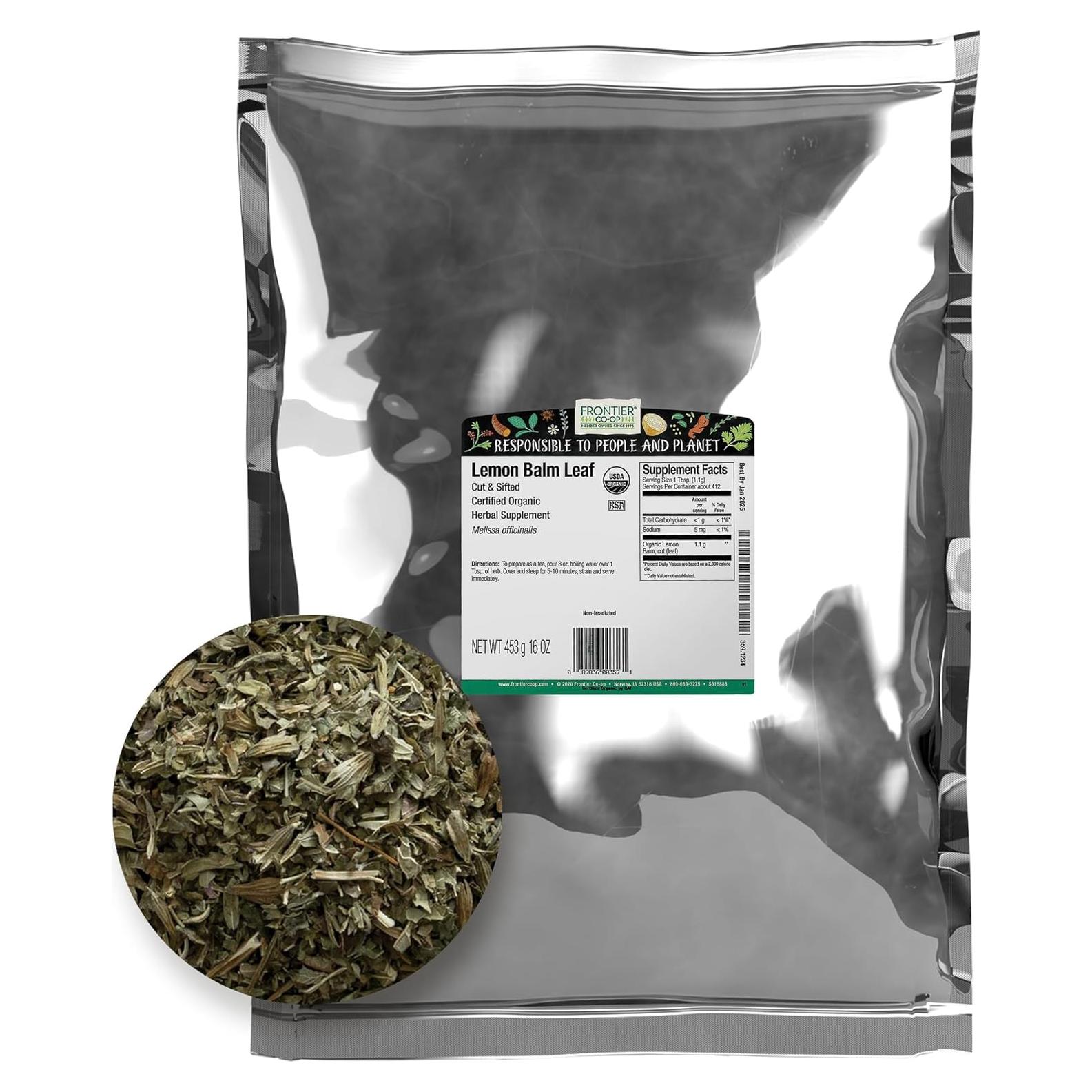 Hoja de Toronjil Orgánica Frontier Co-op 0.48kg - Té Seco