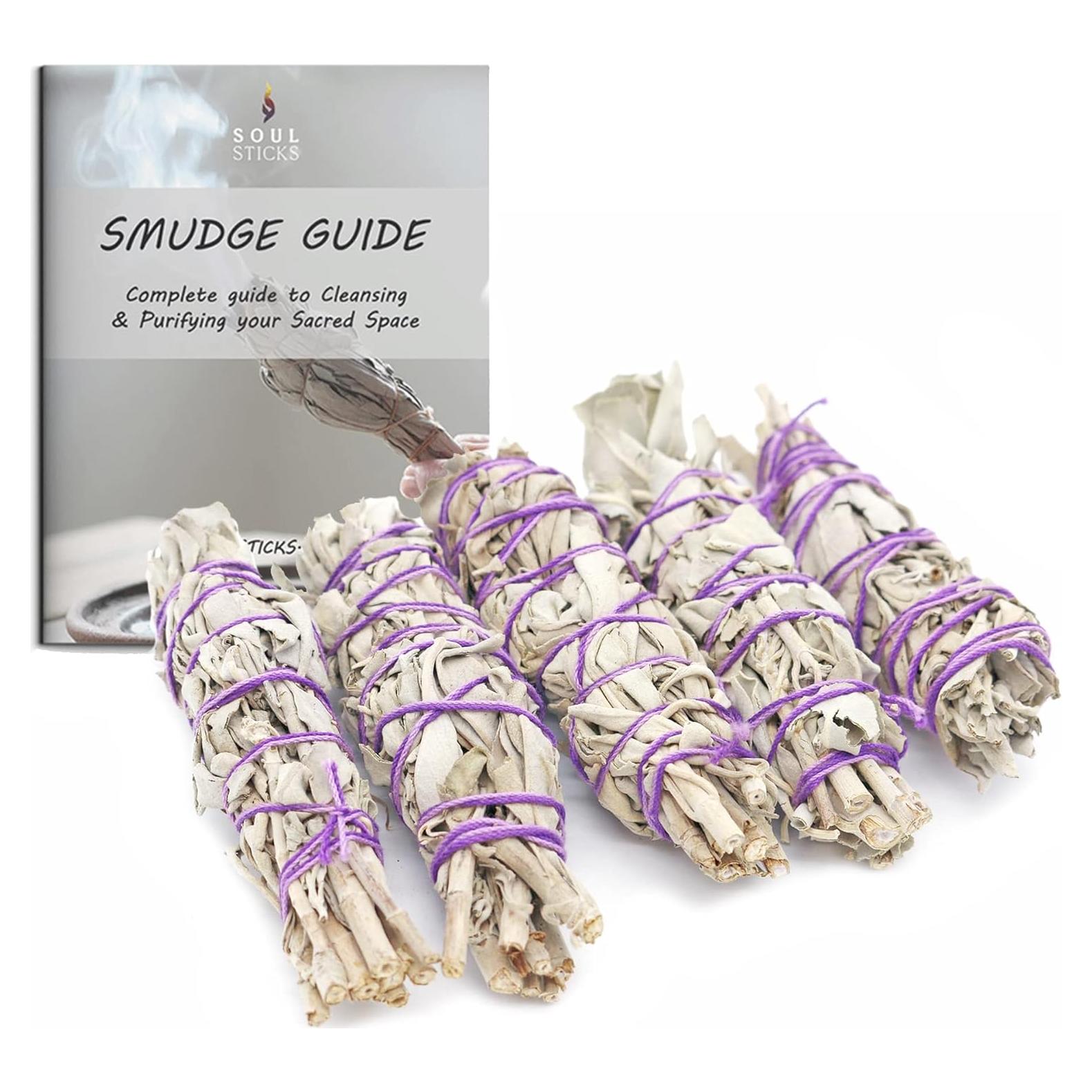 Paquete de 5 Palitos de Salvia Blanca Mini Soul Sticks 10 cm