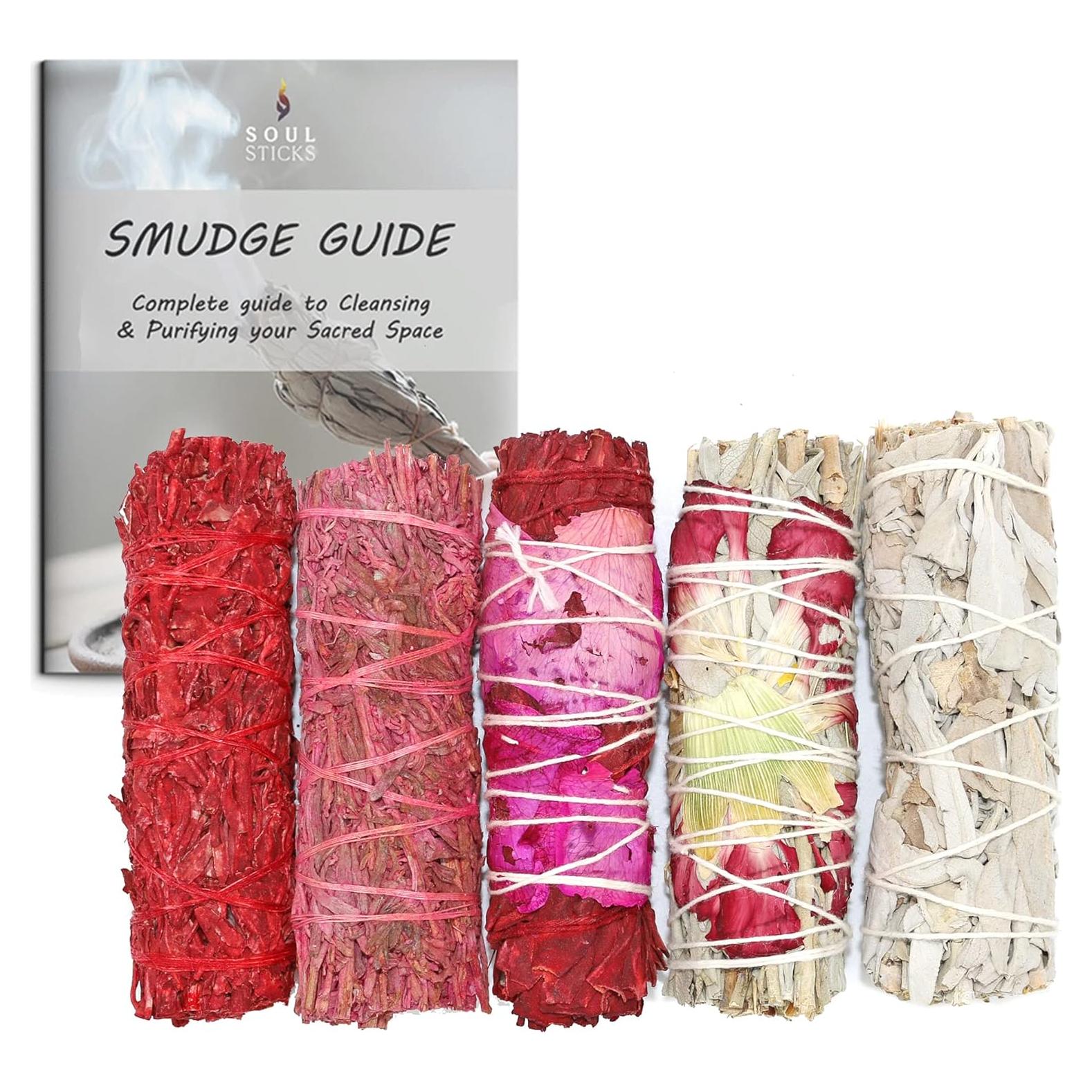 Juego de Regalo de Salvia Blanca Orgánica Soul Sticks - 5 Paquete