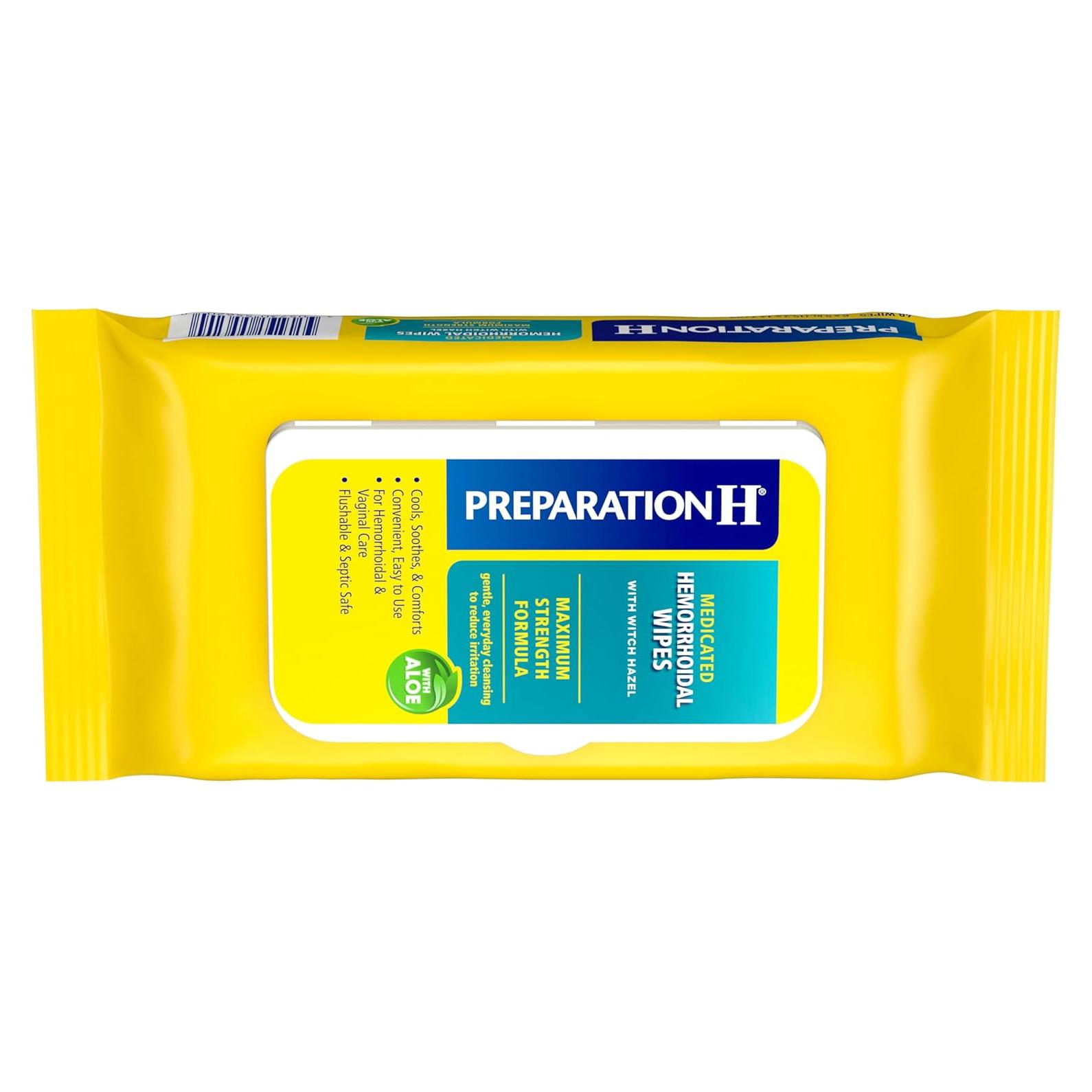 Toallitas desechables Preparation H con hamamelis - 48 unidades