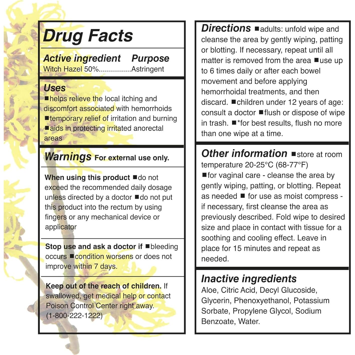Toallitas Astringentes Hamamelis Quest 48 Unidades con Aloe Vera