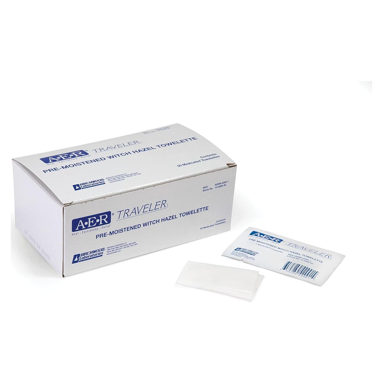 Toallitas de Hamamelis Birchwood Traveler - 50 Unidades 12.7x12.7cm