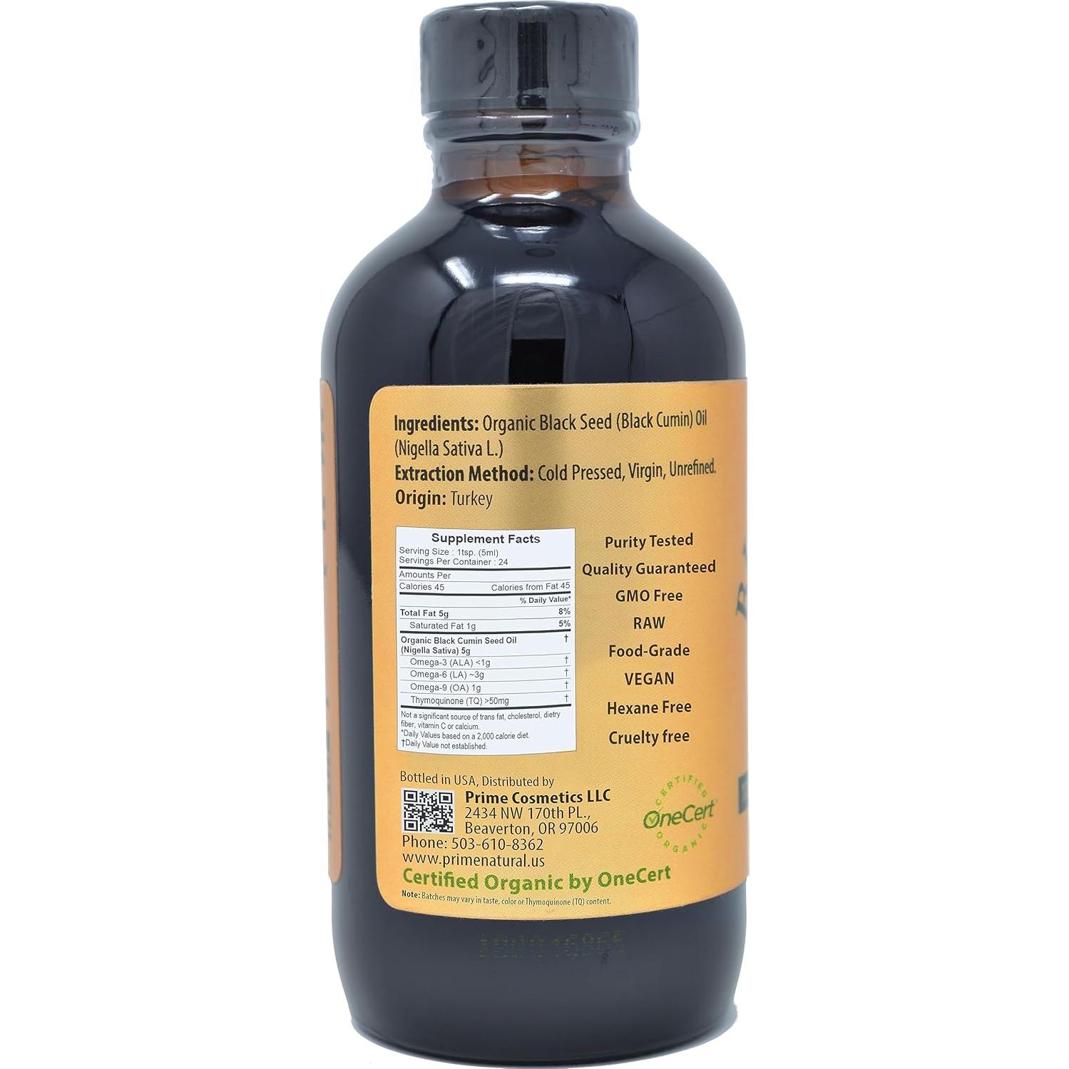 Aceite de Semilla Negra Orgánico Prime Natural 120ml - Alto Timoquinona