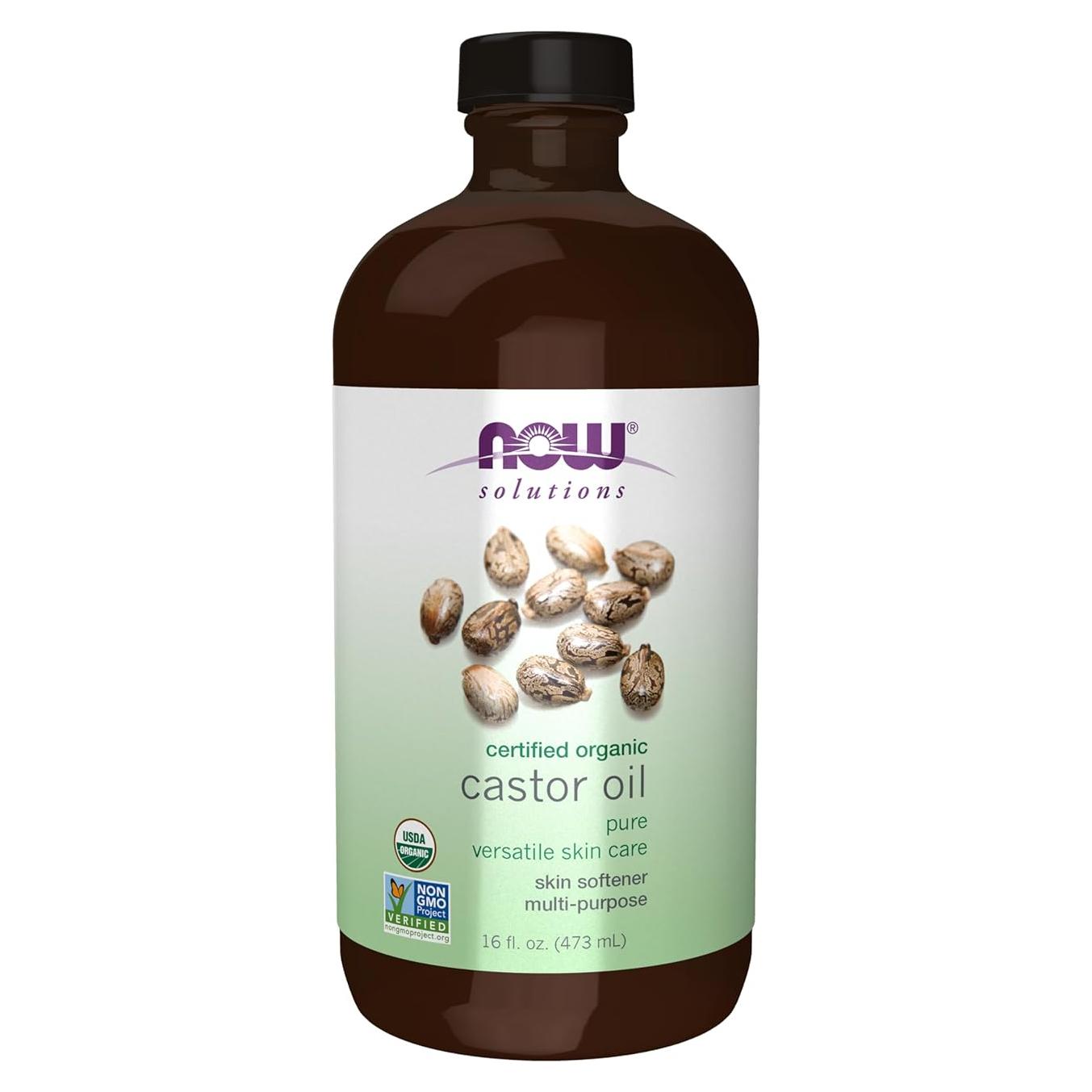 Aceite de Ricino Orgánico NOW 473 ml - Cuidado Piel y Cabello